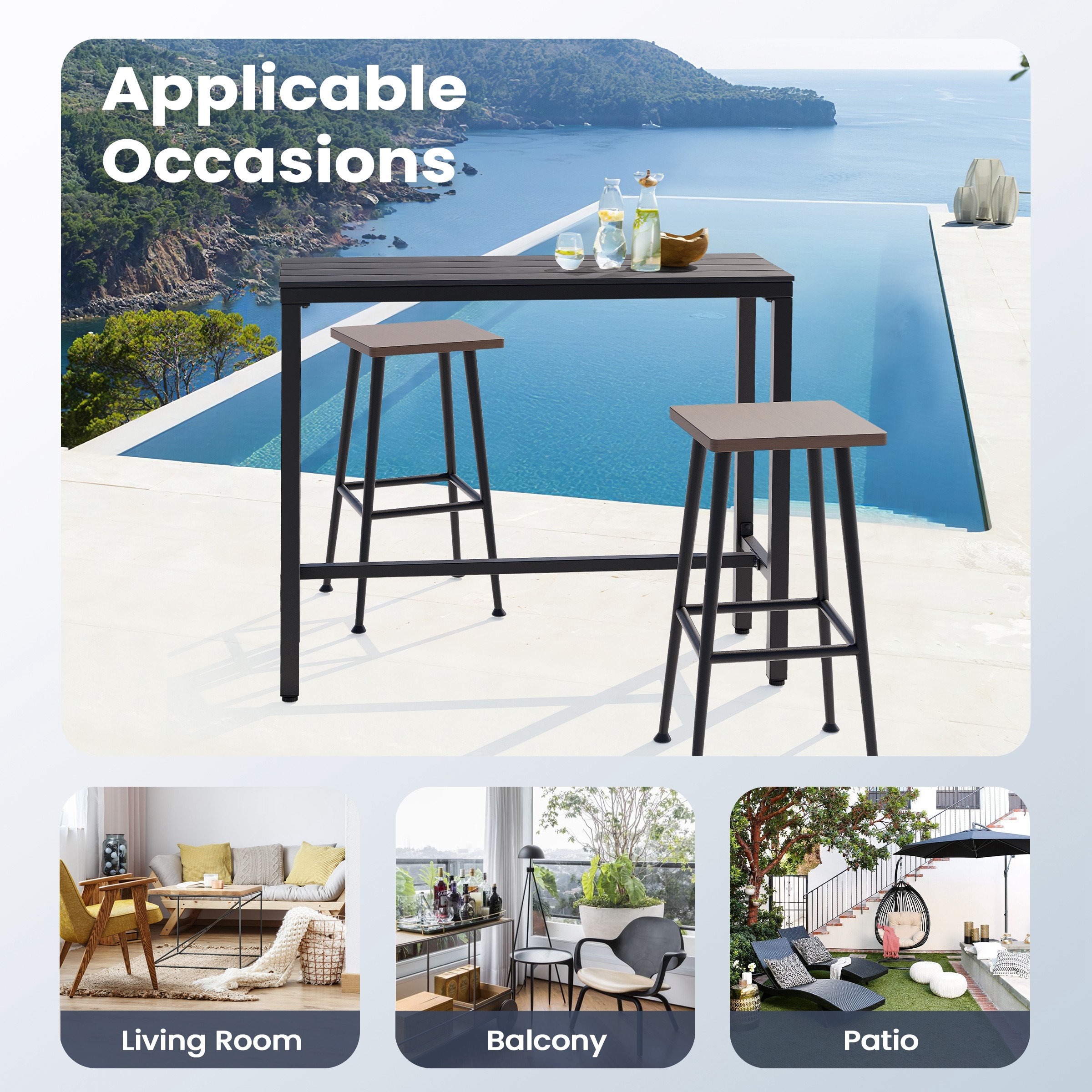 Pellebant ST25-TB034BLK110 Patio-Tables - View #5