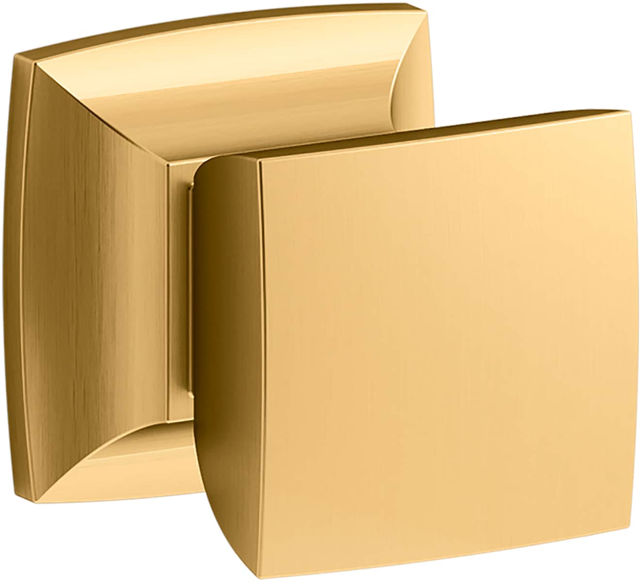 KOHLER 33542-2MB Hearthaven 1-1/8-in Vibrant Brushed Moderne Brass Square Contemporary Cabinet Knob