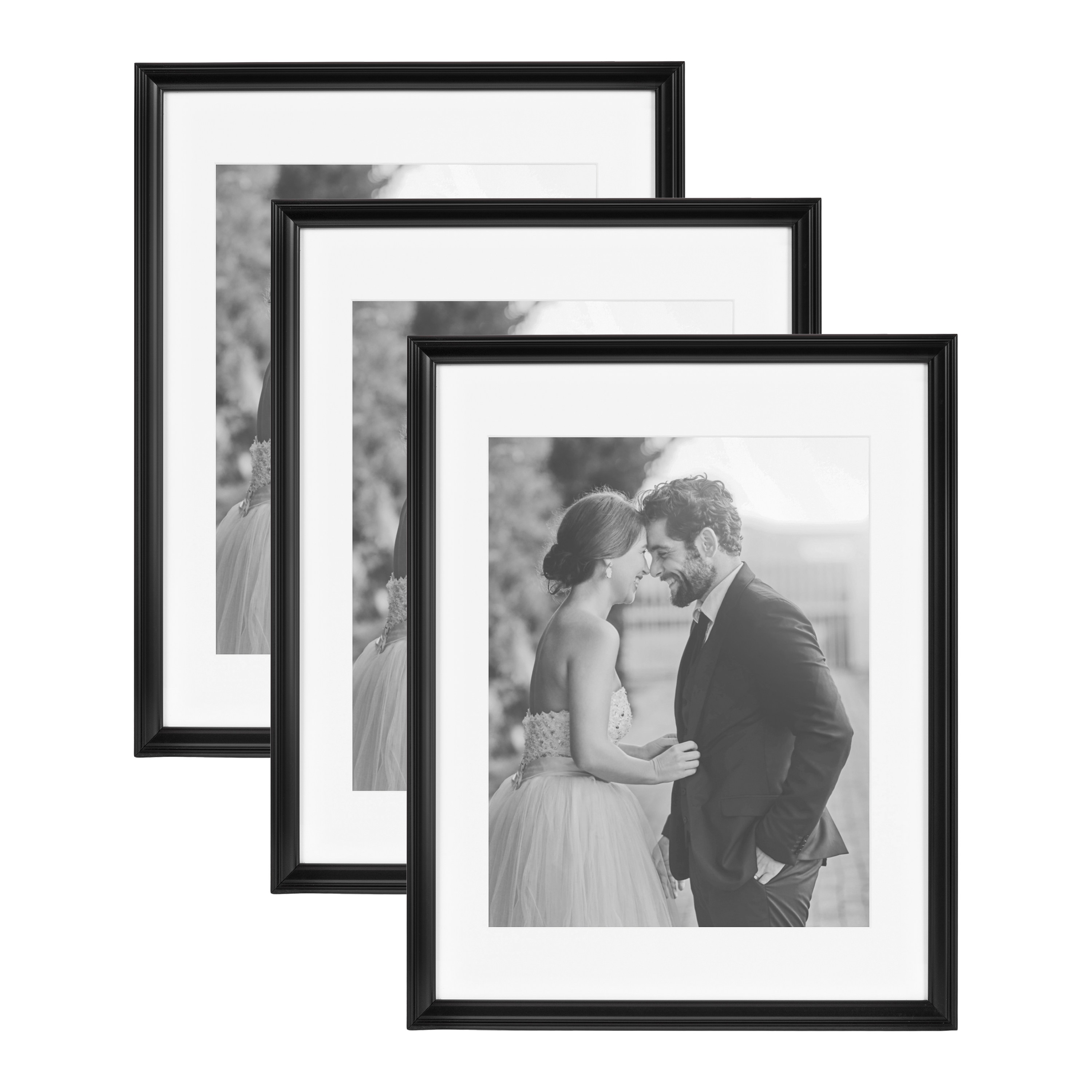 Kate and Laurel Black Plastic ( 11-in x 14-in ) Picture frame