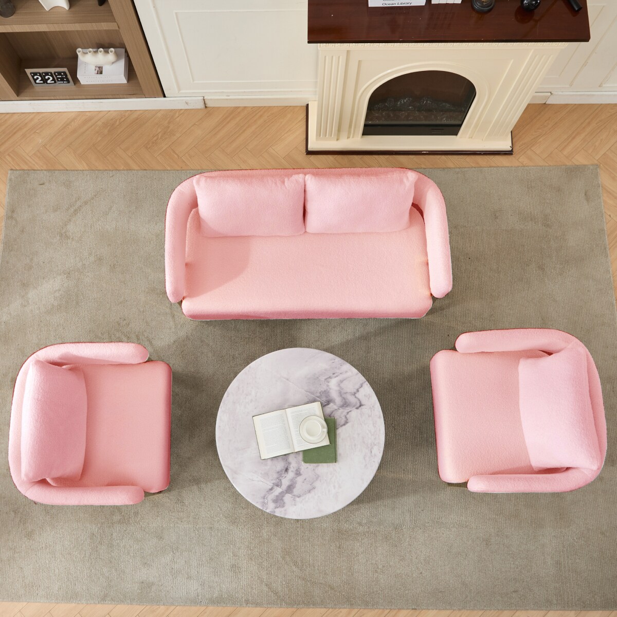 Streamdale Furniture Streamdale Modern Teddy fleece upholstered chair ...