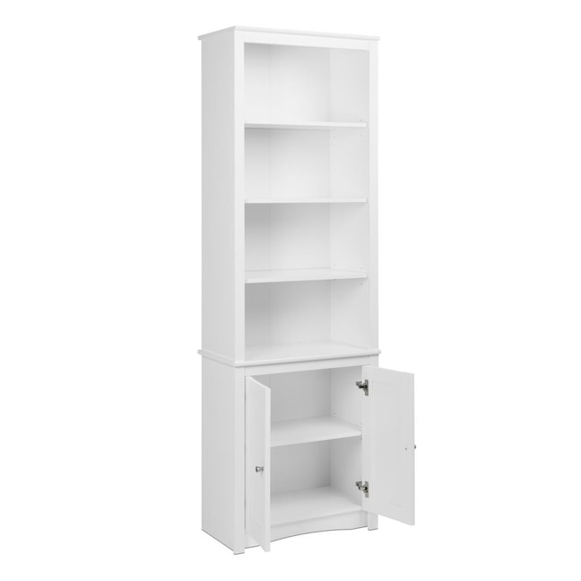 Prepac Homeoffice White 6 Shelf Modular, Home Office Bookcases With Doors