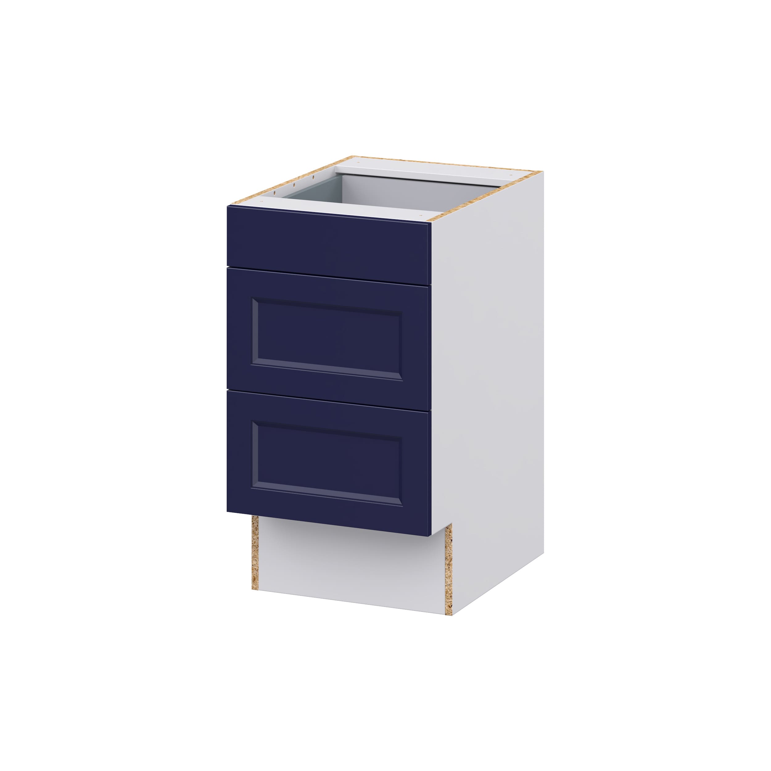 Hugo&Borg Lorette 18-in W x 32.5-in H x 24-in D Navy Blue 3-Drawer Base Fully Assembled Cabinet (Recessed Panel Style)
