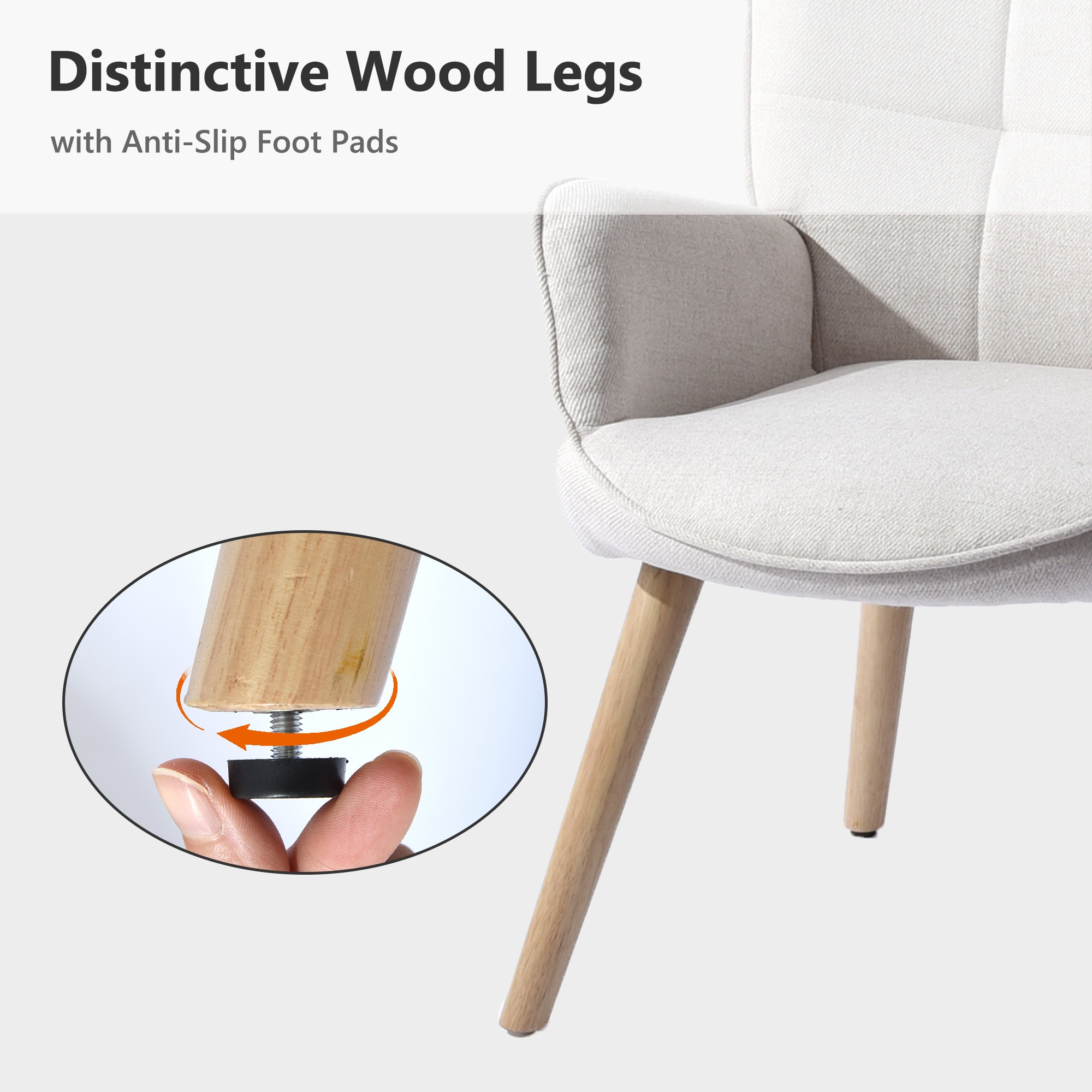 Homy Casa KYIWQ CREAM 2 Dining-Chairs - View #8
