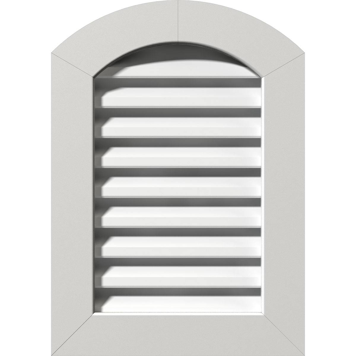 Ekena Millwork GVPAR12X2001FUN 12-in x 20-in Off-white Round top PVC Gable Louver Vent