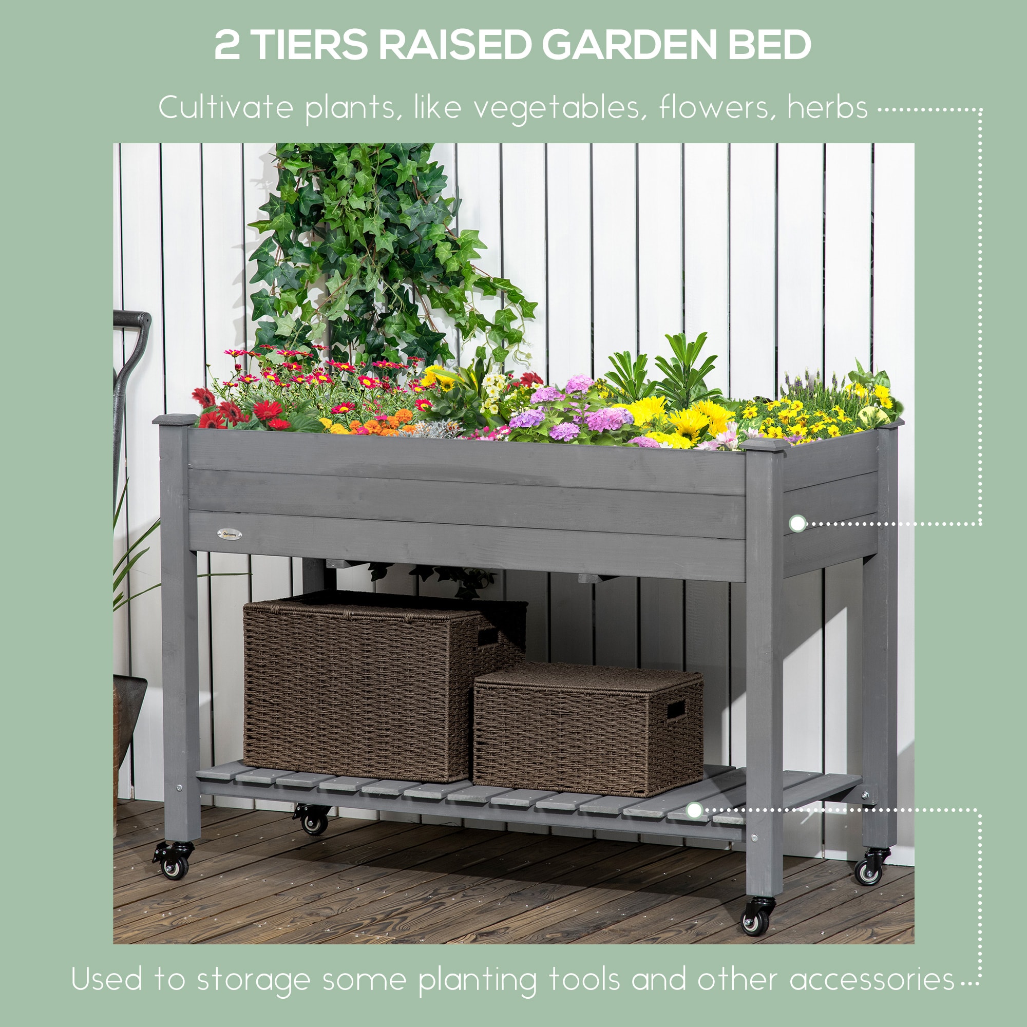 Outsunny 845-365V00CG Raised-Planter-Boxes - View #4