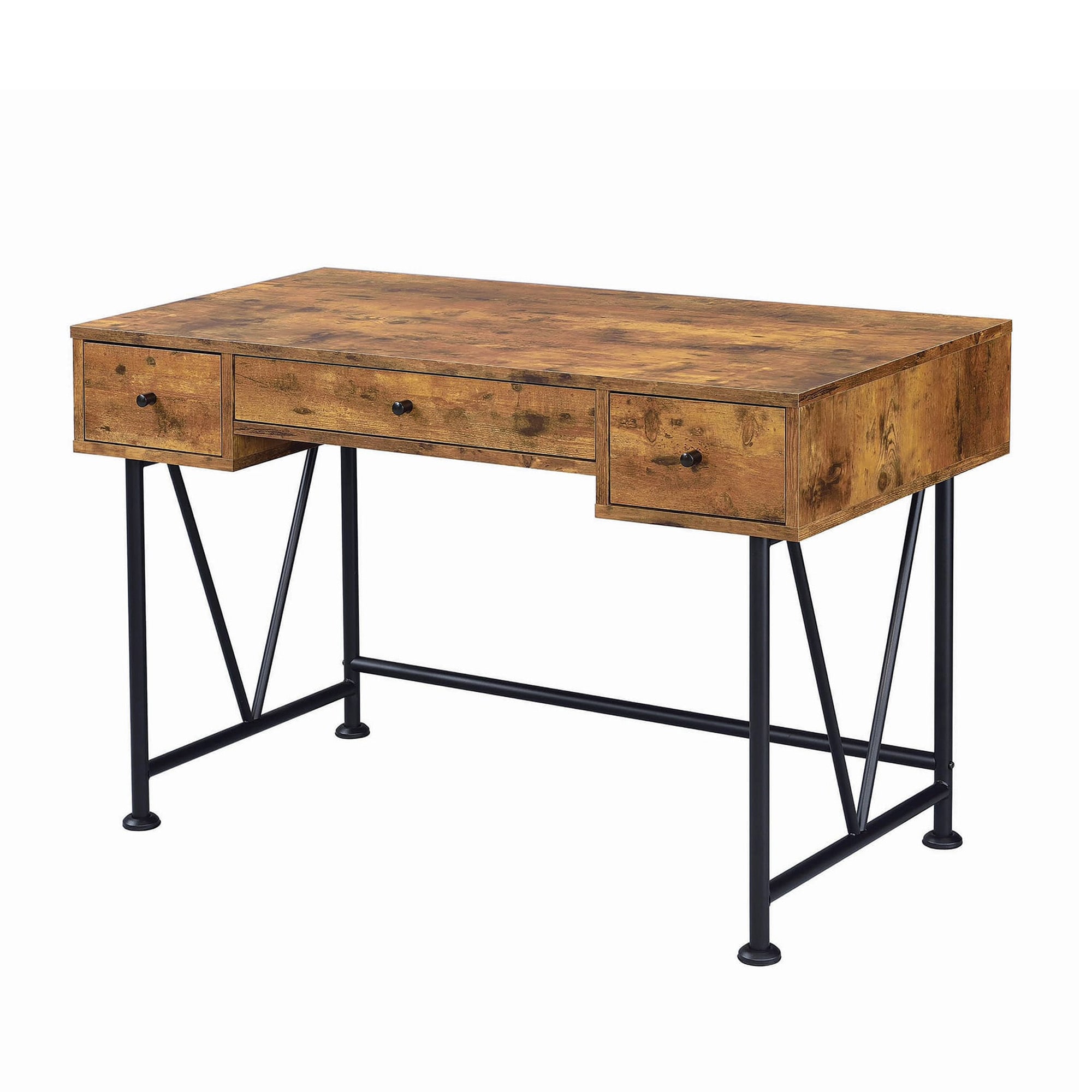 Atelier Rustic Farmhouse 47'' Brown Wood Writing Desk with 3 Drawers