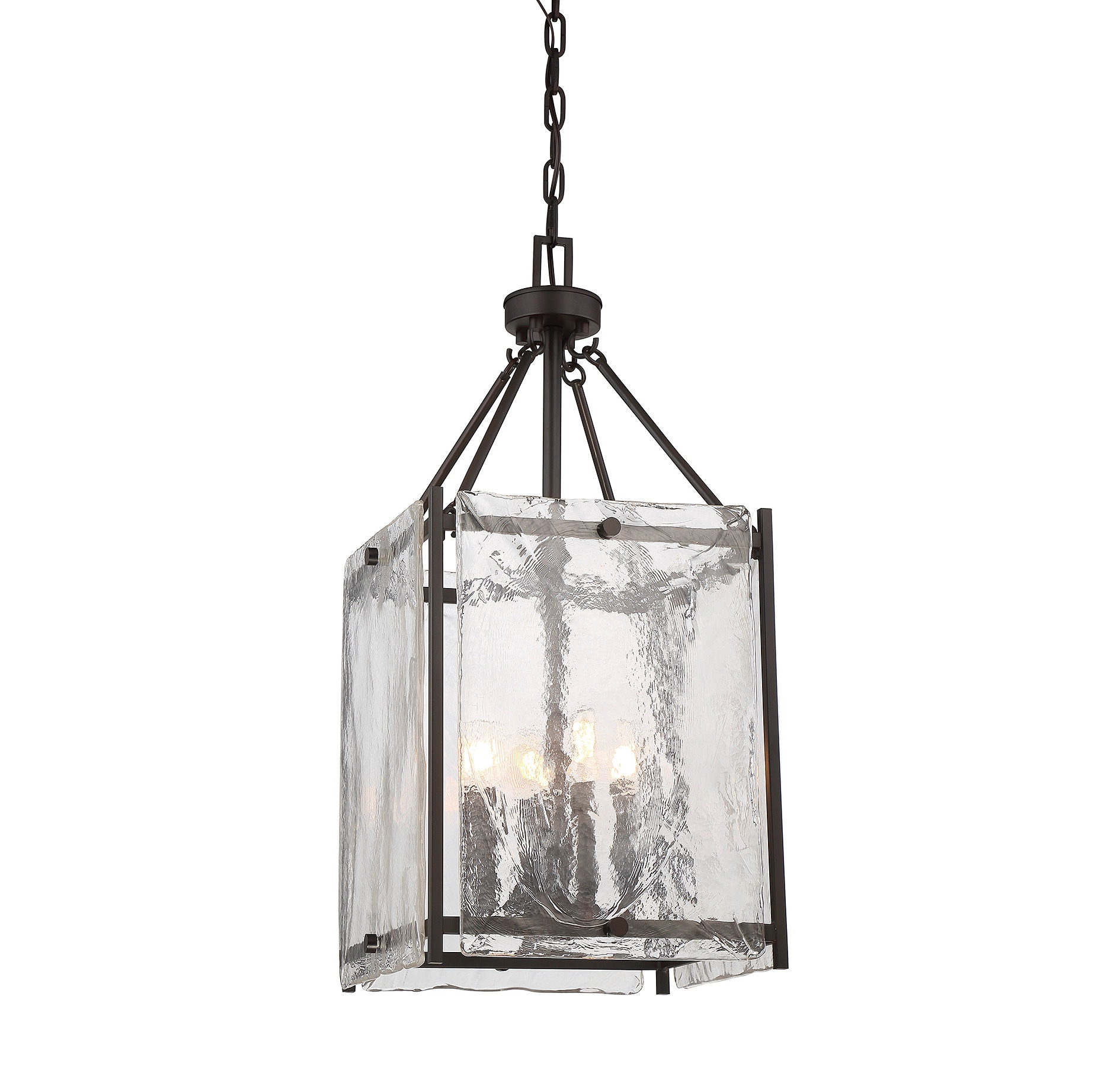 Savoy House 3-3041-4-13 Glenwood 4 -Light English Bronze Rustic Clear glass Lantern Medium Hanging Pendant light