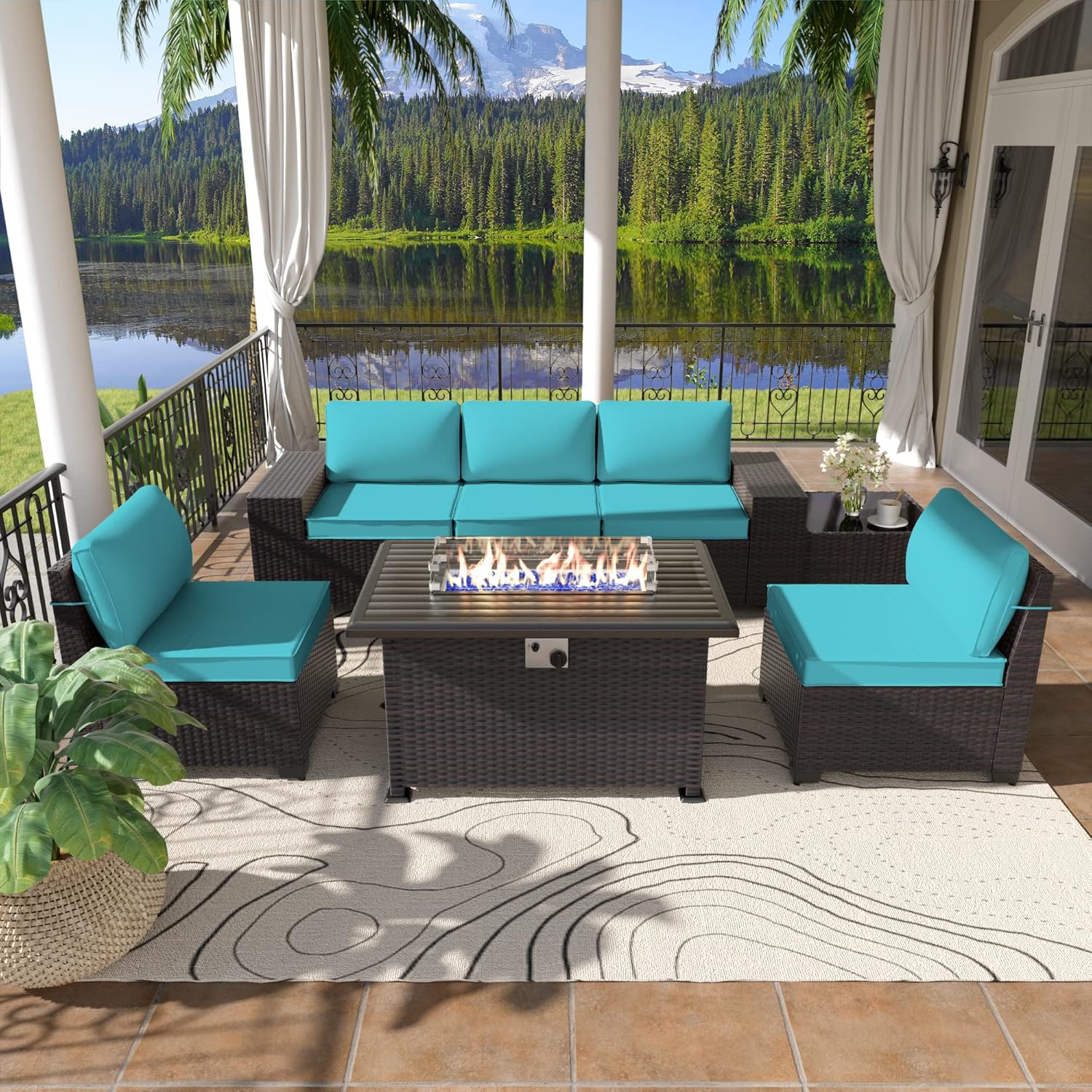 ALAULM LS-6PCS+FP-BLUE Patio-Conversation-Sets - View #8