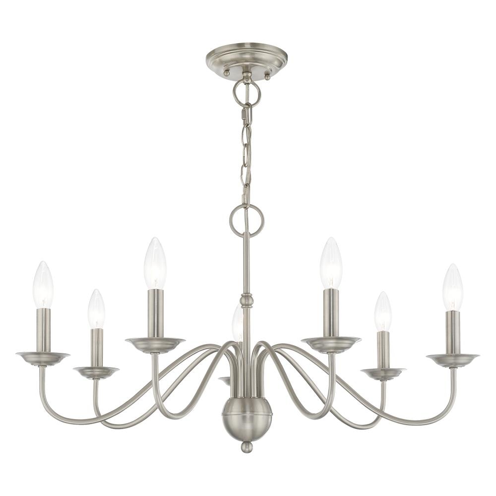 Elegant Windsor Brushed Nickel 7-Light Plug-in Chandelier