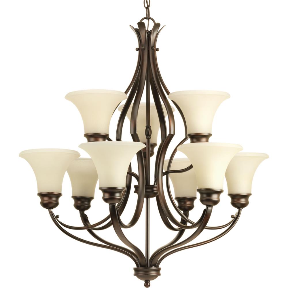 Progress Lighting P4037-20 Applause 9-Light Antique Bronze Transitional Dry Rated Chandelier