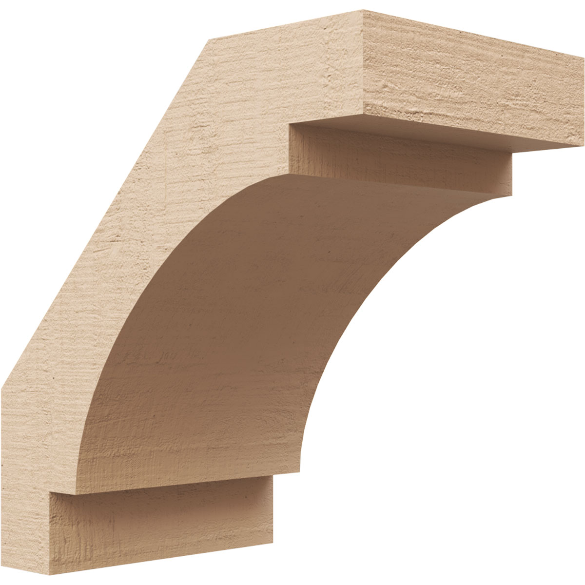 Ekena Millwork BRCUR05X08X08MRCRCPR 5-in x 8-in x 8-in Primed Urethane Merced Rough Cedar Woodgrain TimberThane KneeBrace