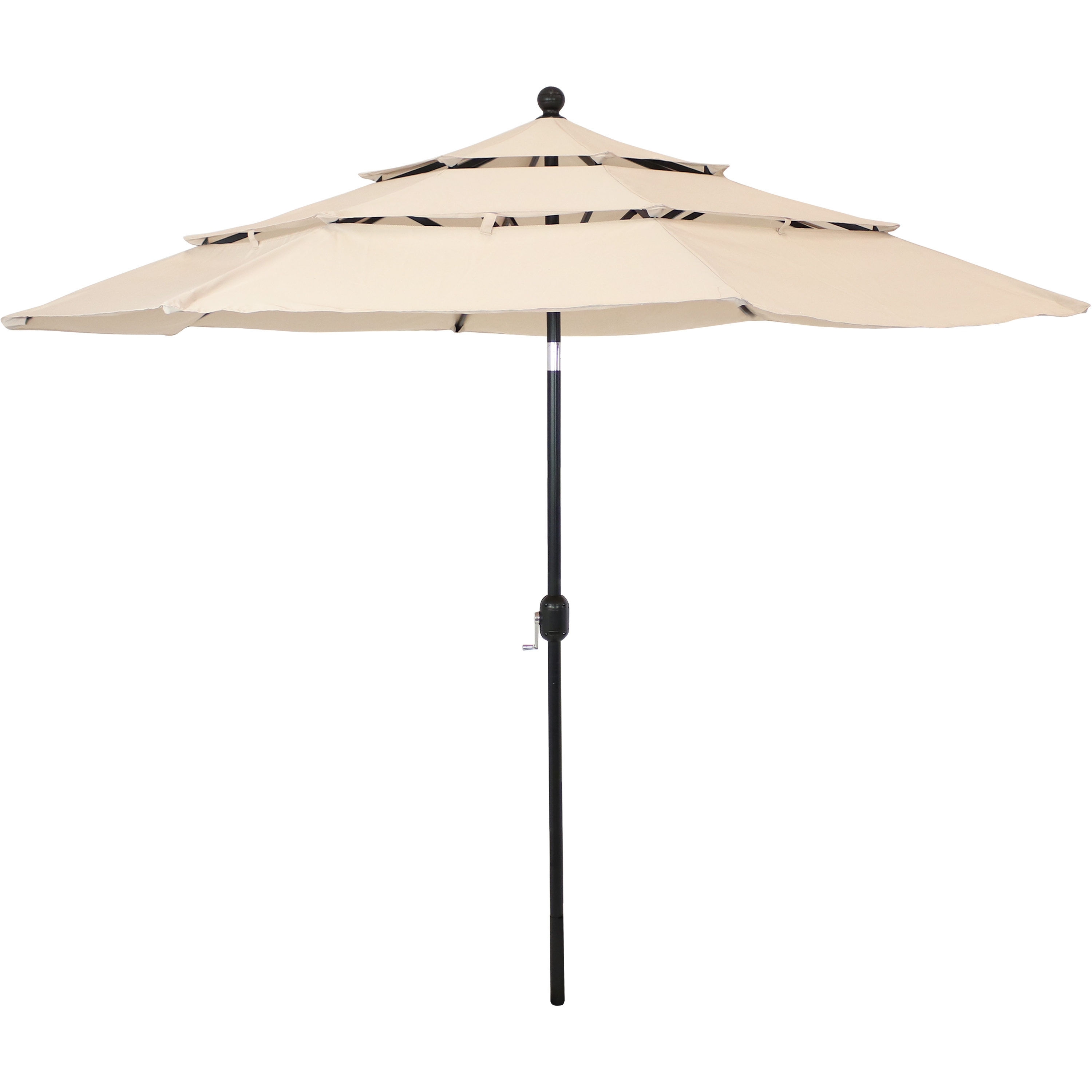 Sunnydaze Decor 9.8 ft Beige Polyester Market Patio Umbrella with Crank ...