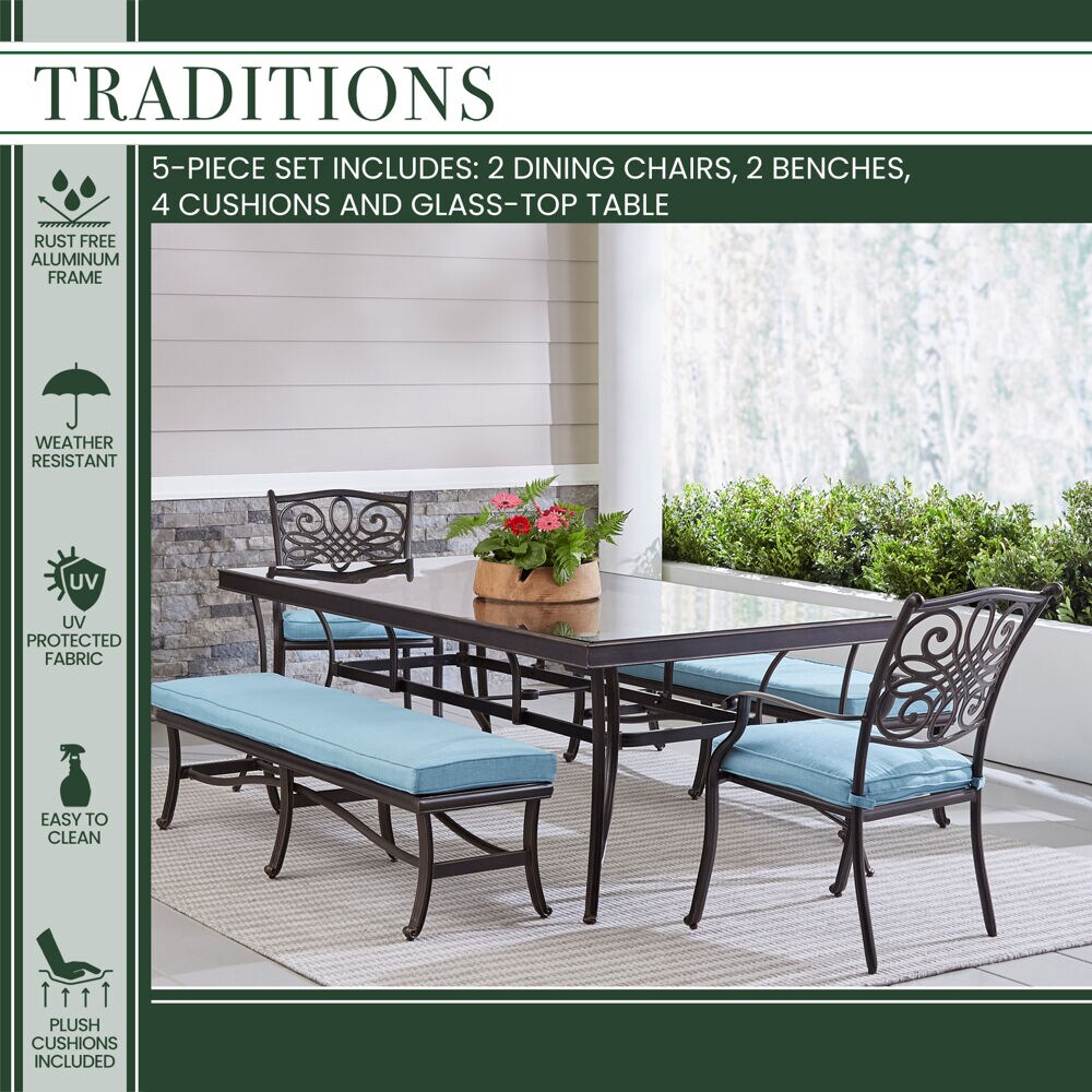 Hanover TRADDN5PCGBN-BLU Patio-Dining-Sets - View #2