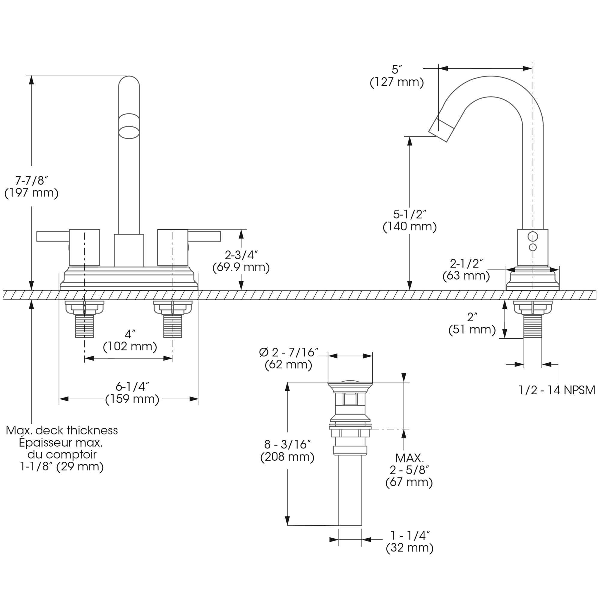 Belanger Delphi Matte Gold 4-in centerset 2-Handle Bathroom Sink Faucet ...