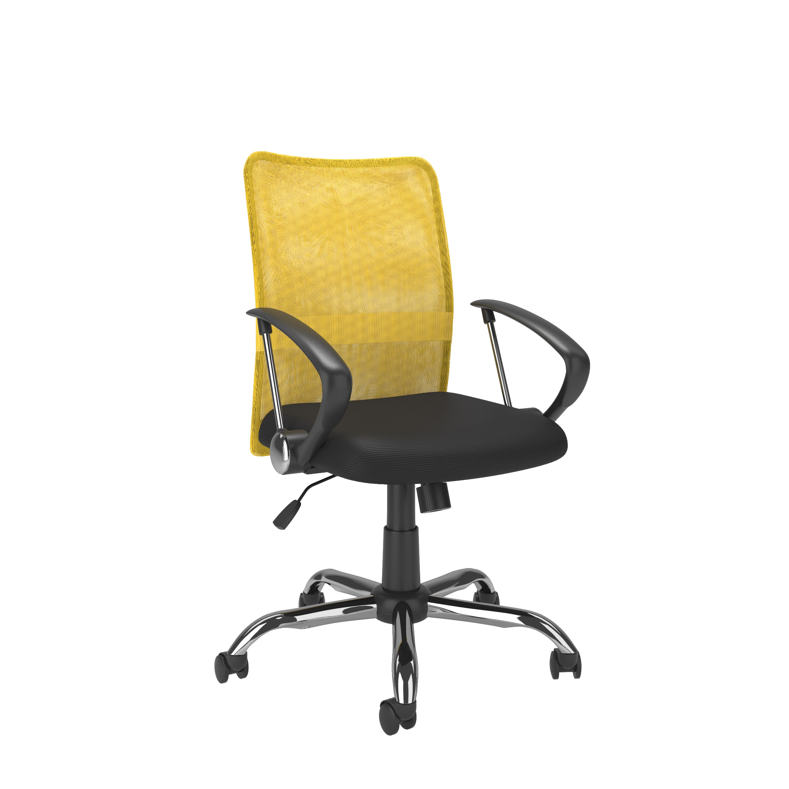 CorLiving WHL-719-C Workspace Yellow Contemporary Adjustable Height Swivel Mesh Desk Chair