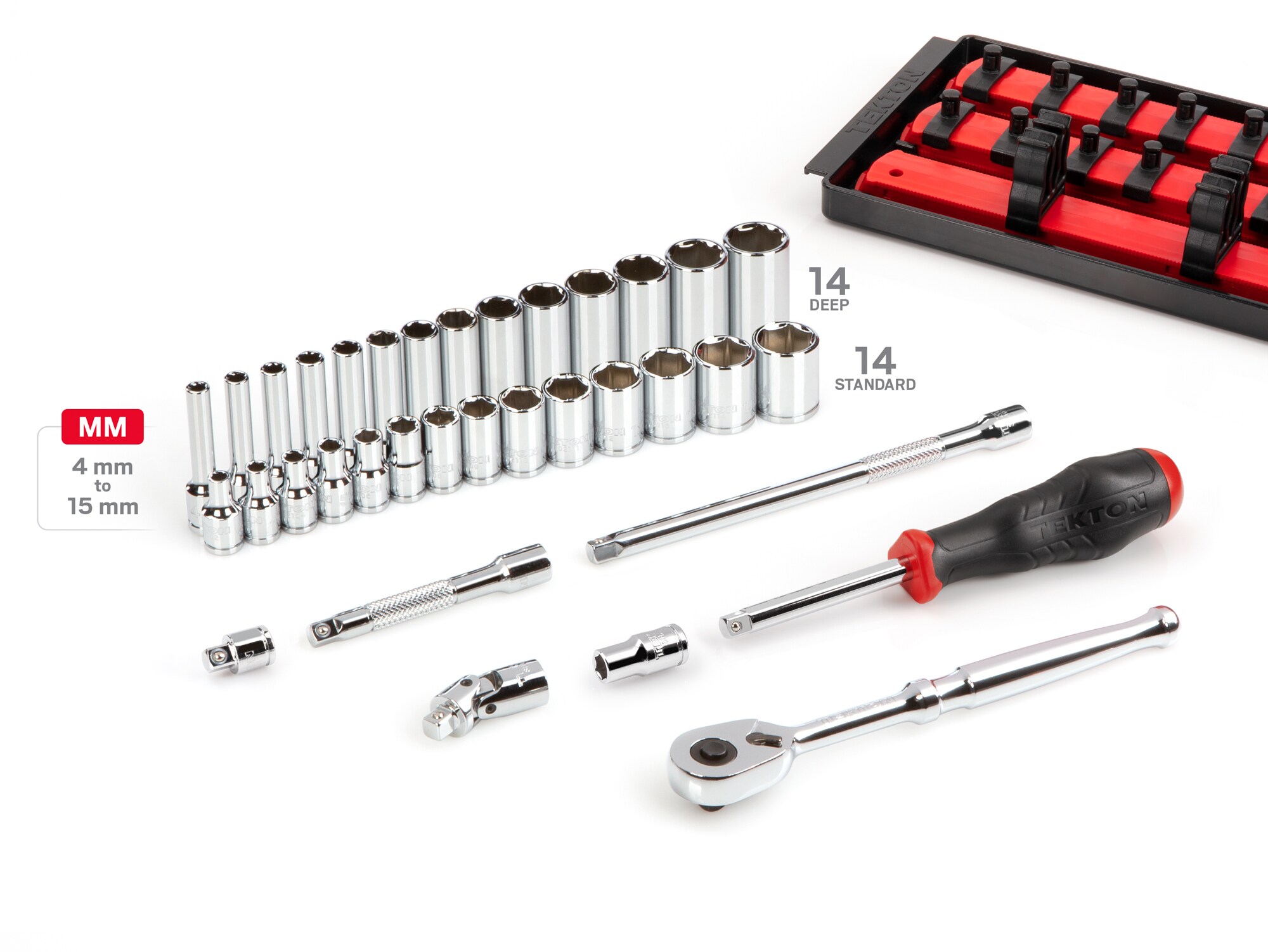 Tekton 14 In Drive Metric Shallowdeep Socket Set 35 Pieces In The Sockets And Socket Sets