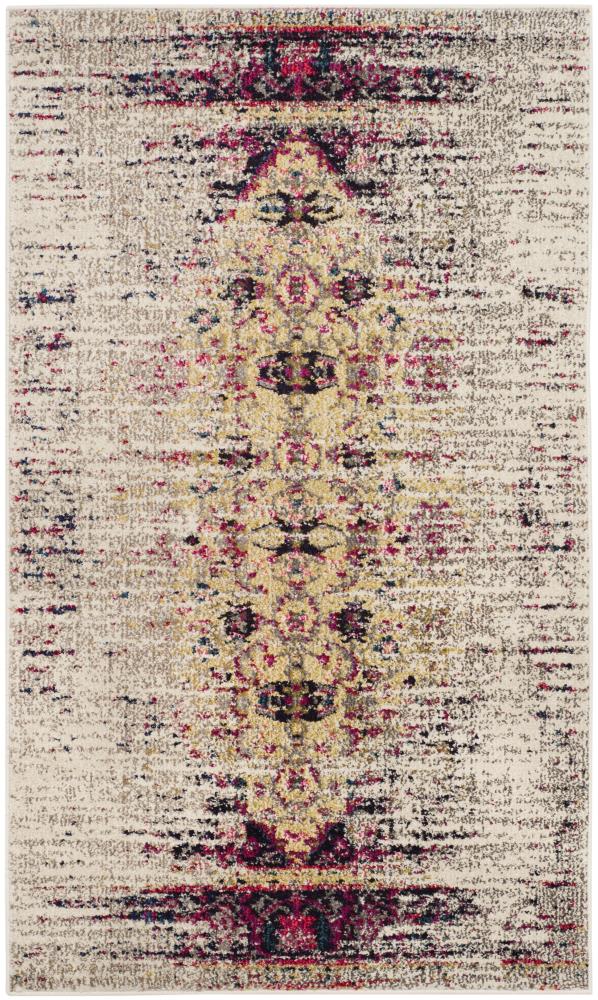 Safavieh MNC209R-3 Monaco Kimberly 3 x 5 (ft) Loomed Polypropylene Ivory/Pink Rectangular Indoor Distressed/Overdyed Vintage Throw rug