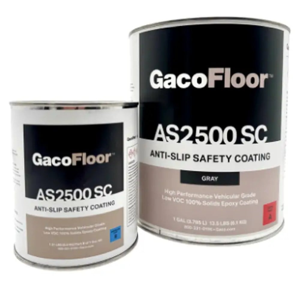 Gaco 1 gal  GFAS250022-1 Gray Floor Extra Heavy Duty Anti-Slip Coating Kit - Powered by Kevlar