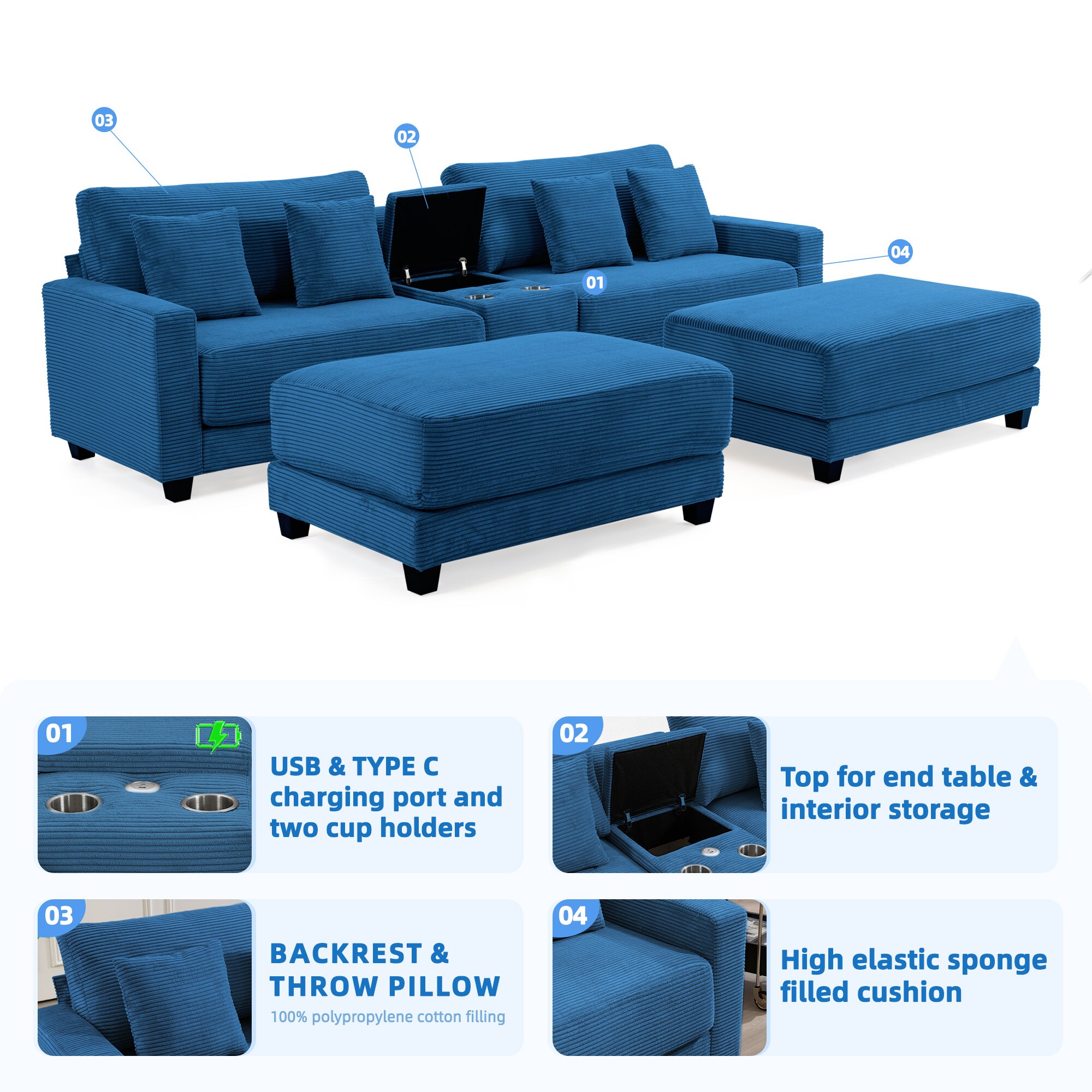 VOUA SAF-XNE4R2G-DG Sofas-Loveseats - View #4