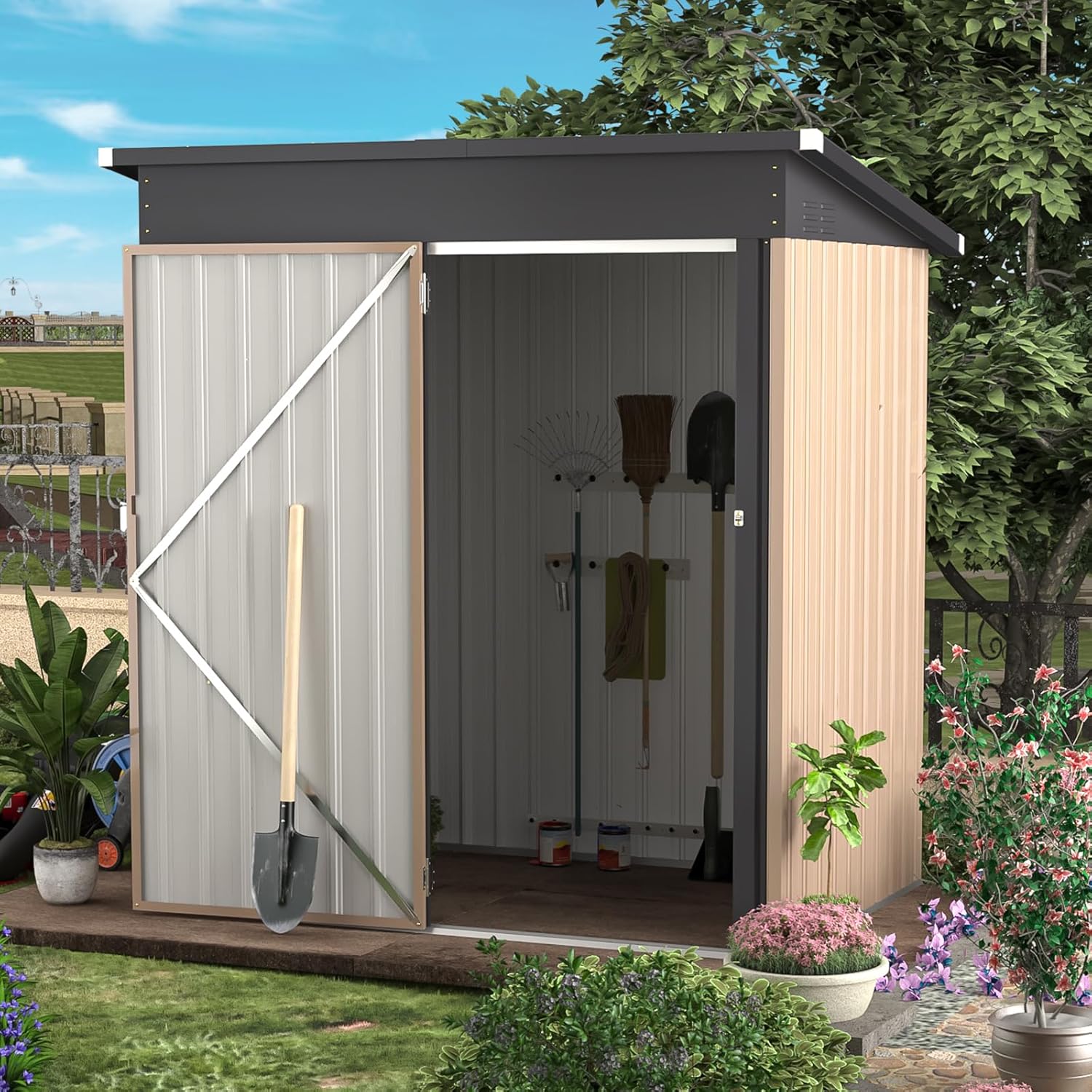 AECOJOY 16209GR-LS02 Metal-Storage-Buildings-Sheds - View #3