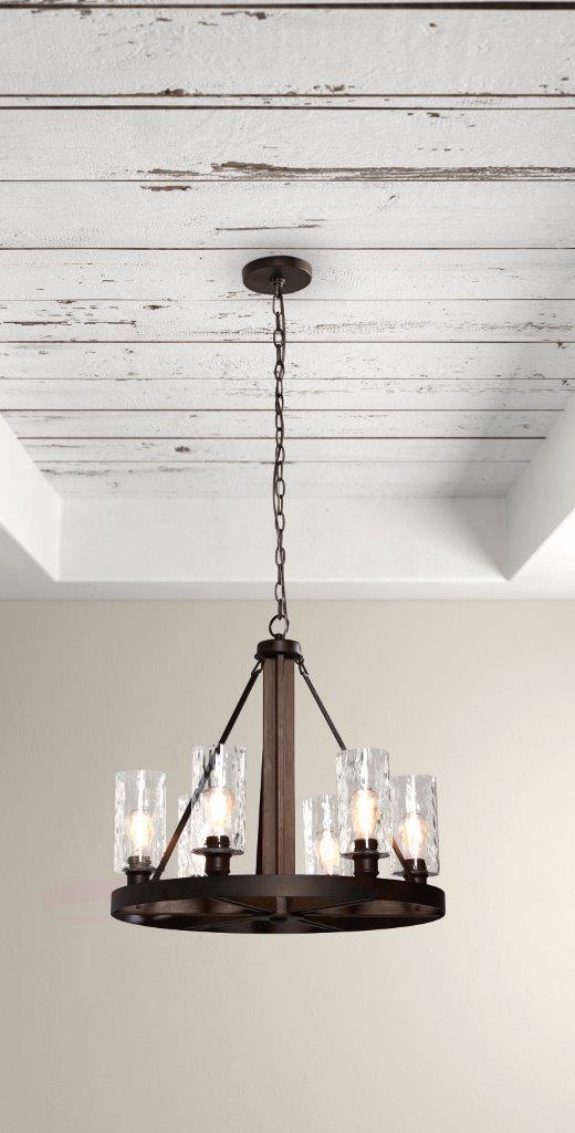 Litex Ozark 6-Light Bronze Rustic Dry rated Chandelier in