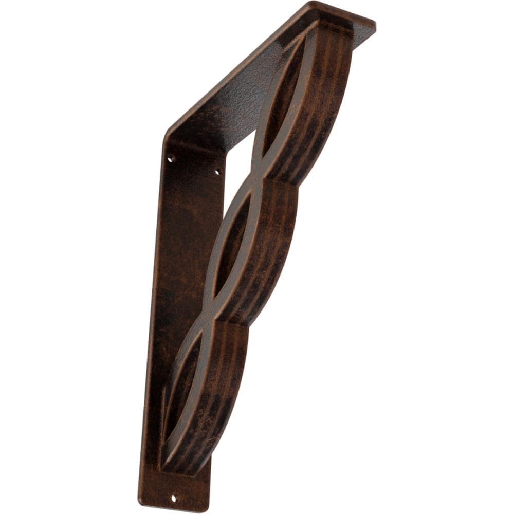 Ekena Millwork BKTM02X07X10TLOACO Loera 7.5-in x 2-in x 10-in Antique copper Wrought iron Mounting bracket
