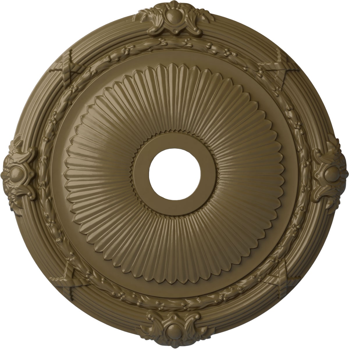 Ekena Millwork CM27HEMMF Heaton 27.5-in W x 27.5-in L Painted Mississippi Mud Polyurethane Whole Ceiling Medallion