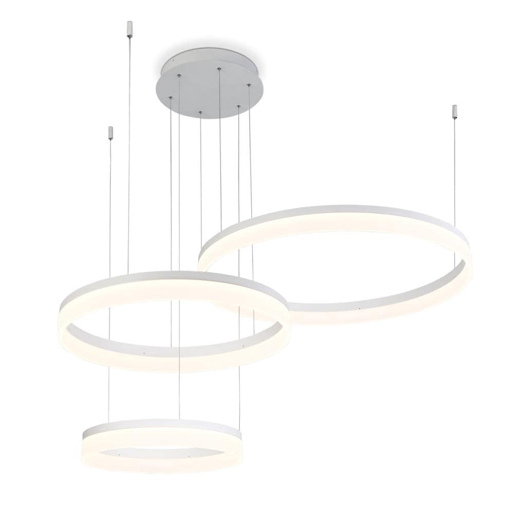 Eurofase 31779-012 Minuta 3 -Light Satin White Modern/contemporary Integrated LED For Use in Dining Rooms, Foyers, Kitchens, Living Rooms Chandelier