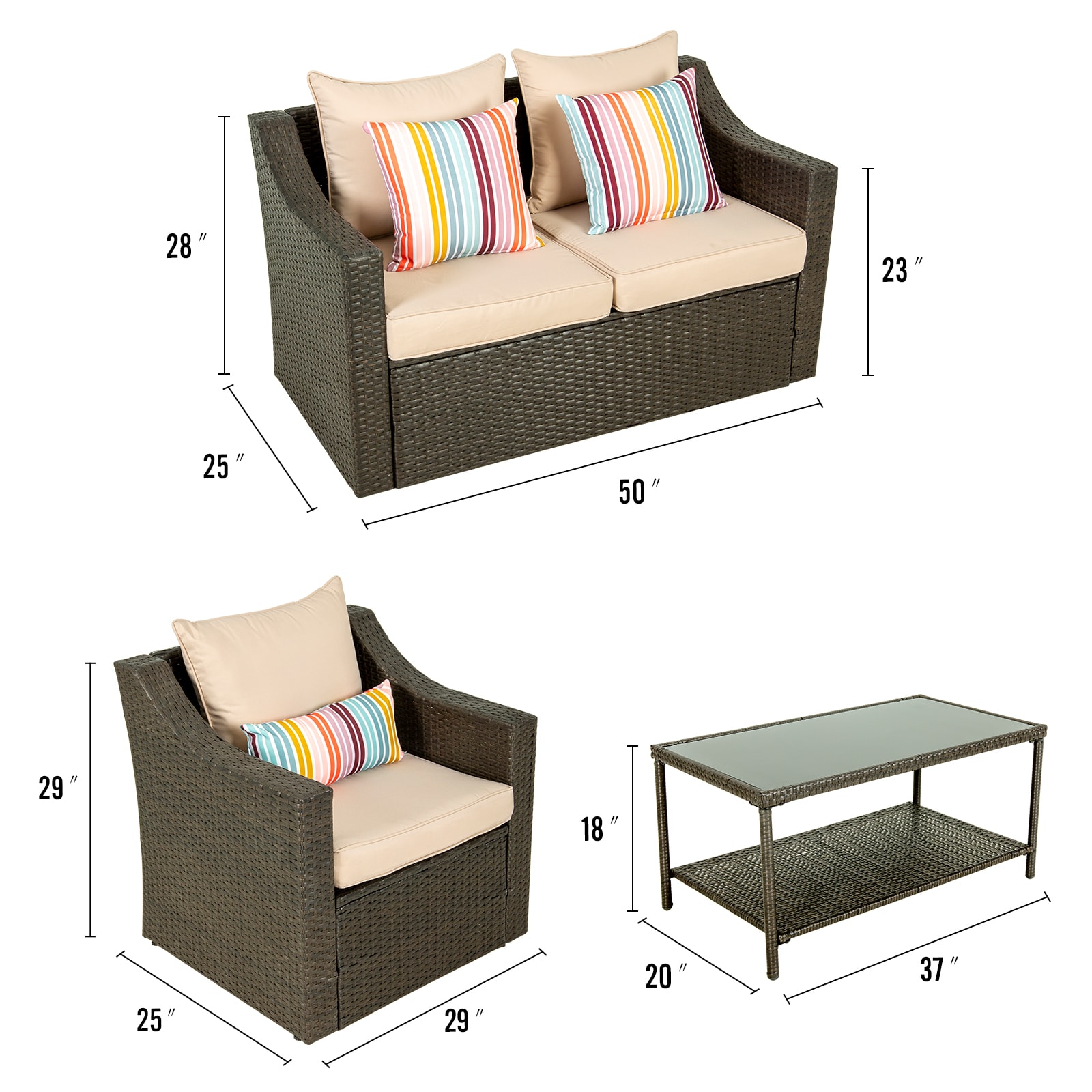 Flynama LY-V-FX06MI-1-2 Patio-Conversation-Sets - View #7