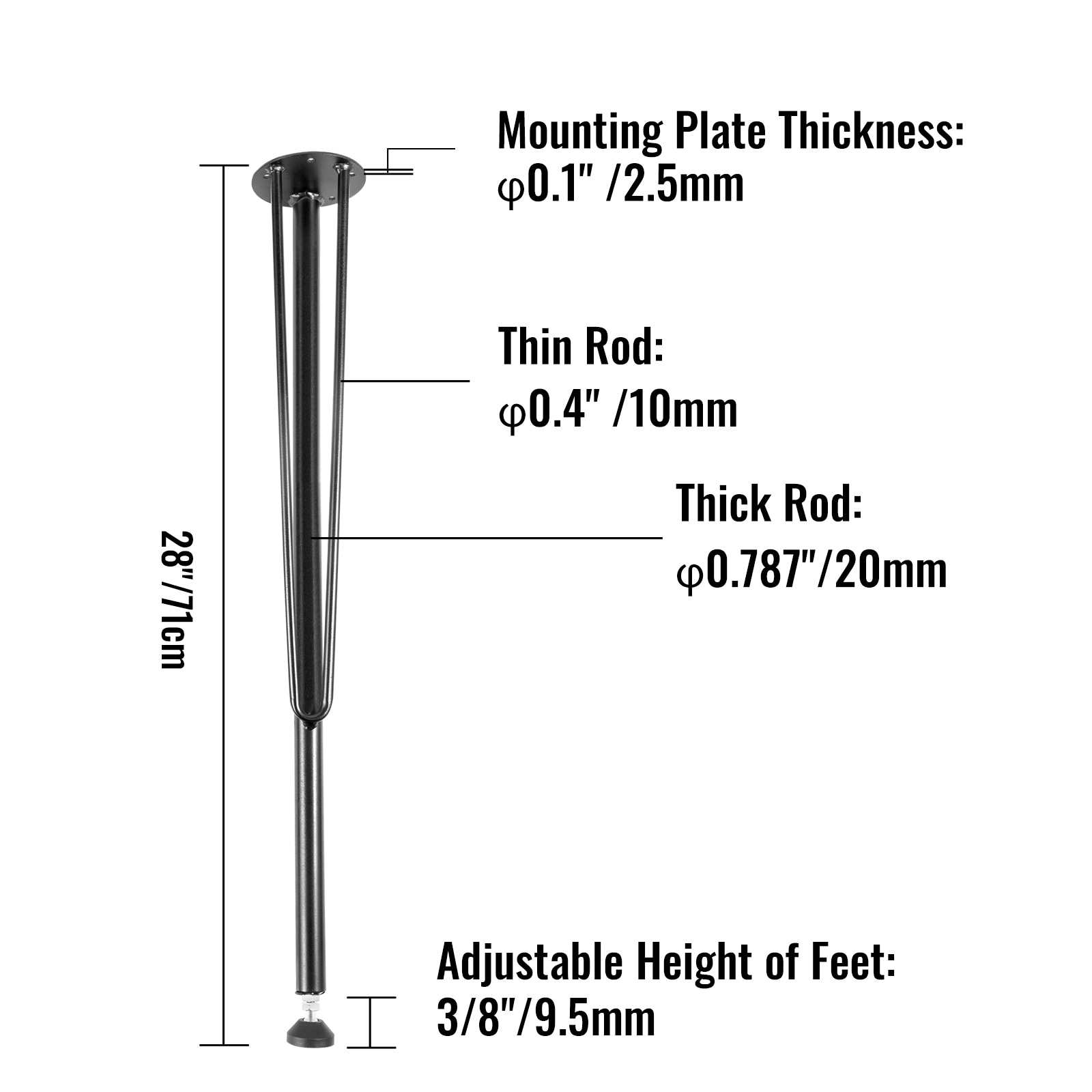 VEVOR TZZTGYCGFJ3289KIGV0 Wood-Table-Legs - View #9