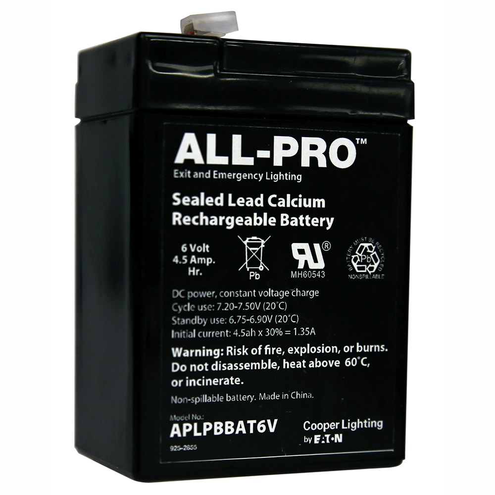 Sealed lead battery. 6 V Backup Battery. A+ Battery. 6 V Backup Battery APS.