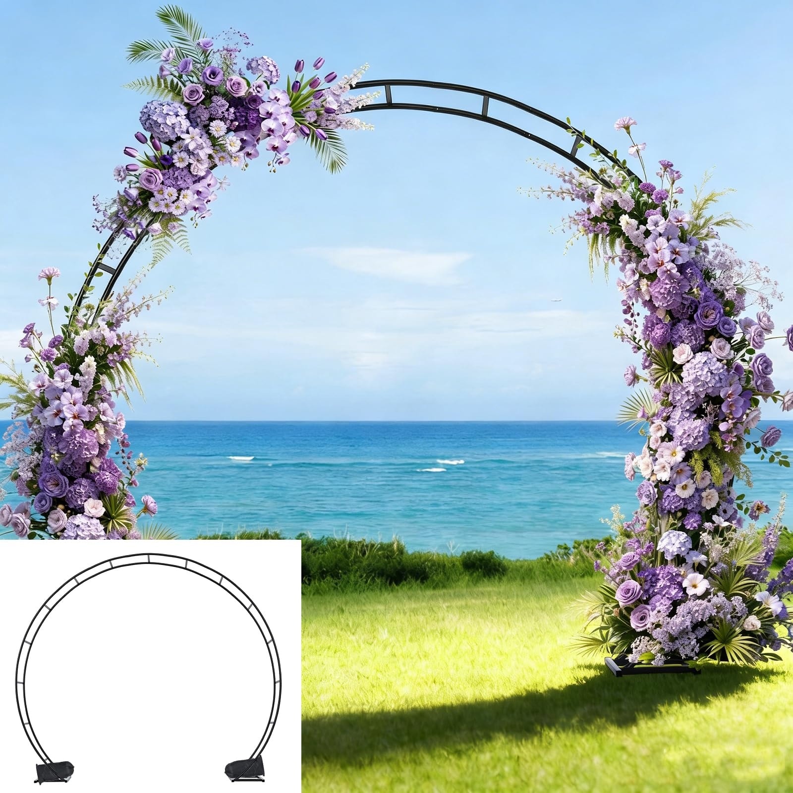 Adrinfly Extra Large Metal Garden Arch Trellis 8 ft W x 7 ft H Heavy ...
