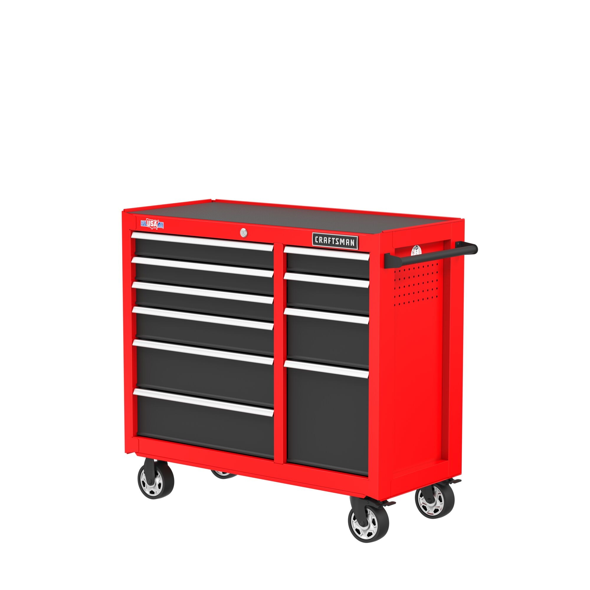 CRAFTSMAN 2000 Series 41-in W x 37.5-in H 10-Drawer Steel Rolling Tool Cabinet (Red) CMST98270RB Sansujyuku sansujyuku.com