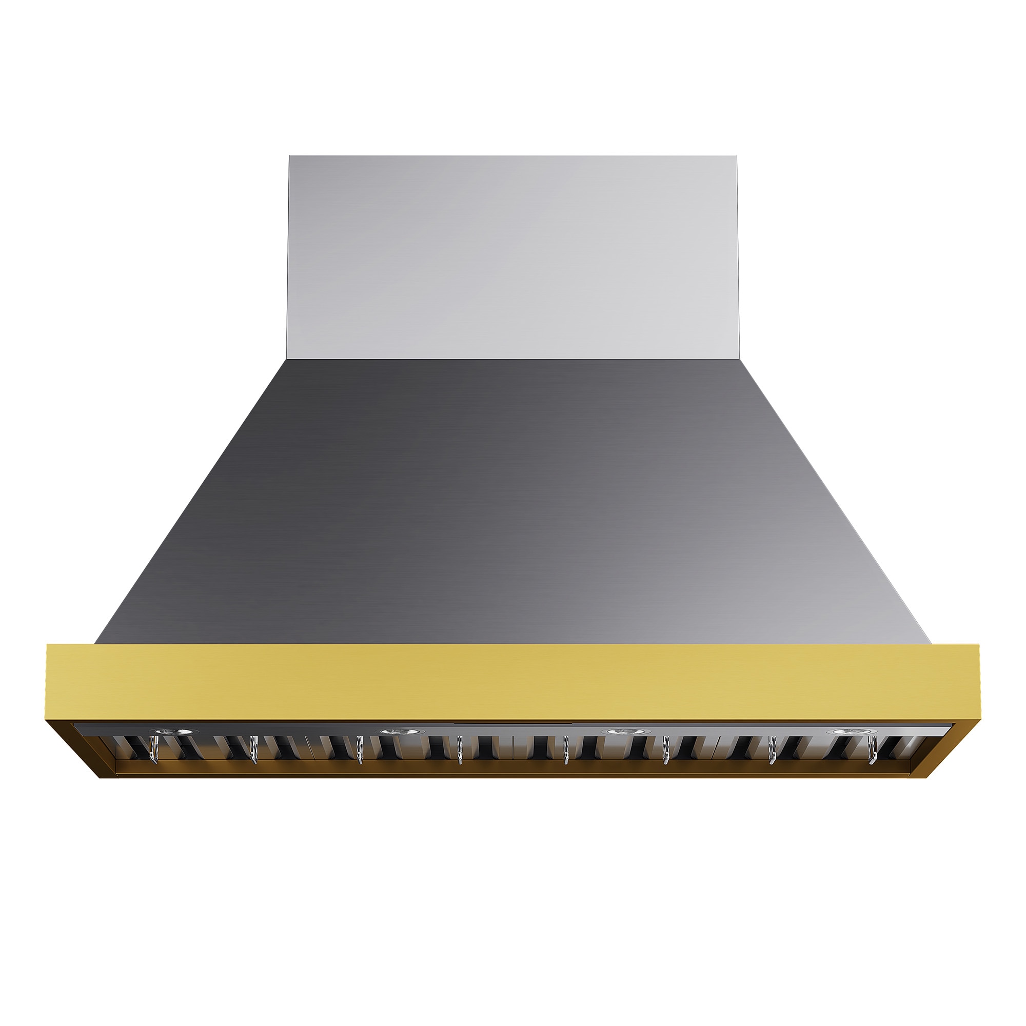 Kucht KRH48SG 48 inch Ducted 800-CFM Stainless Steel with Gold Accents Wall-Mounted Range Hood
