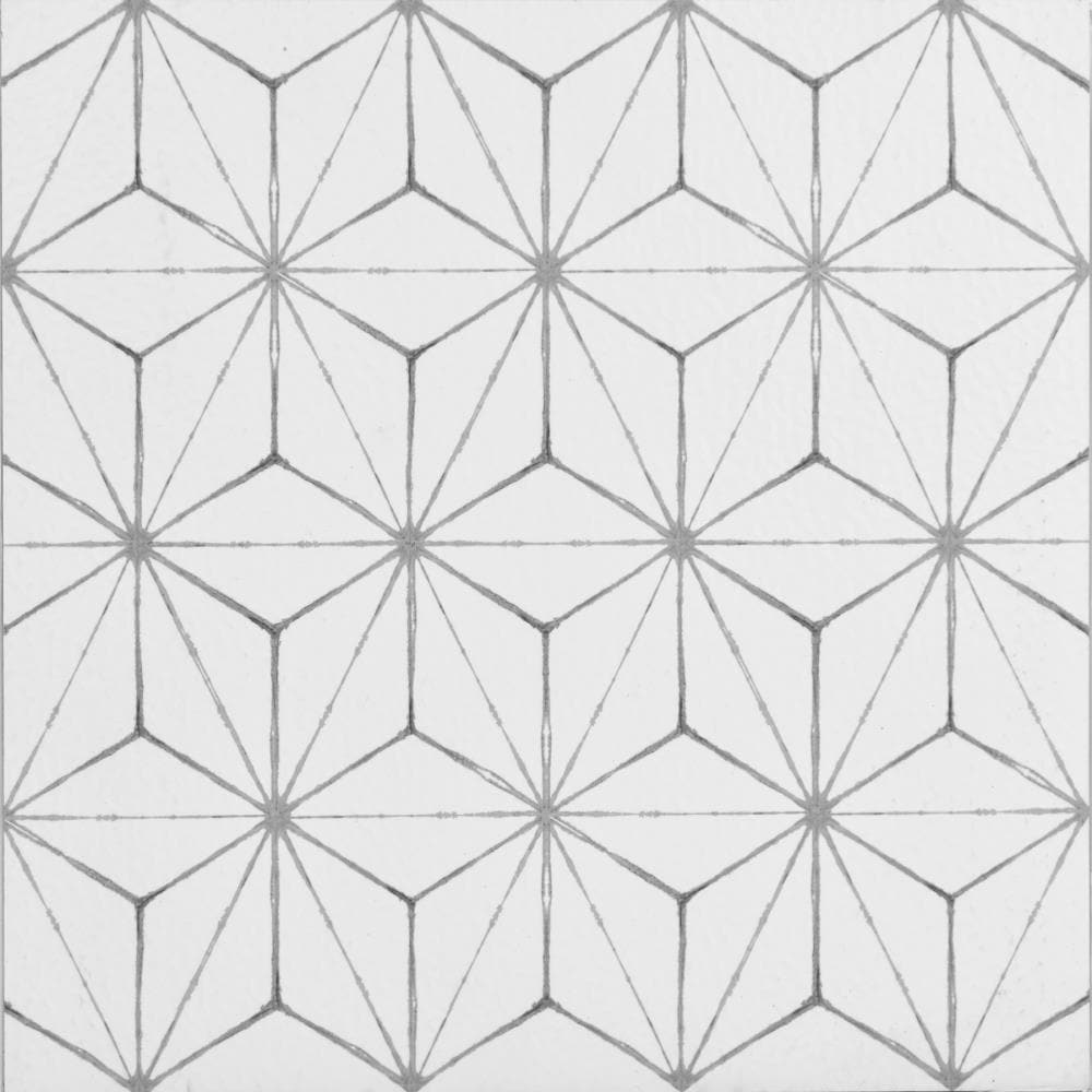 FloorPops FP2481 White White Patterned look 2.76-mil x 12-in W x 12-in L Water Resistant Peel and stick Luxury Vinyl Tile Flooring ( 10-sq ft Carton )