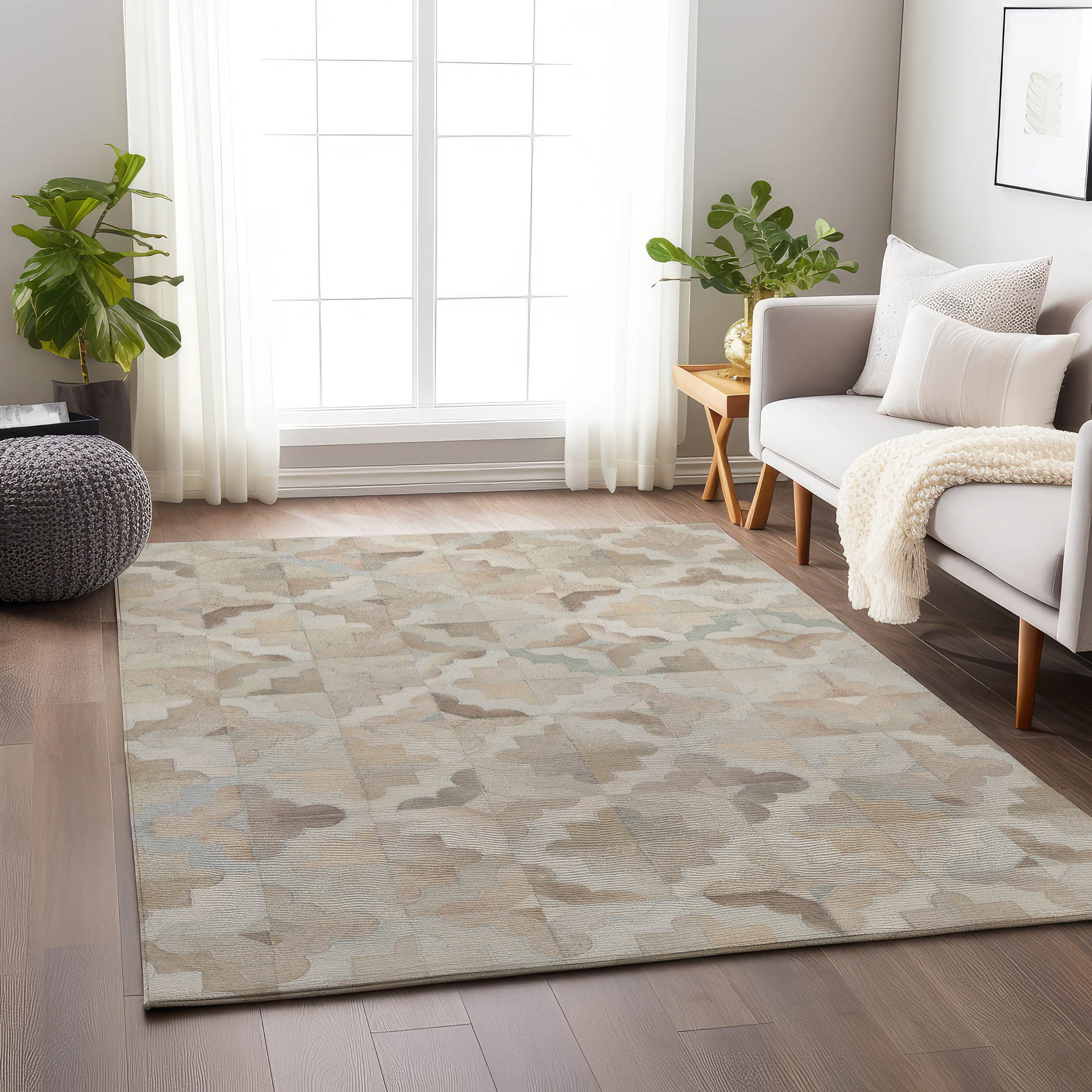 Addison Rugs AMF103IV8X10 8 x 10 (ft) Loomed Polyester Ivory Rectangular Indoor Abstract Machine washable Area rug
