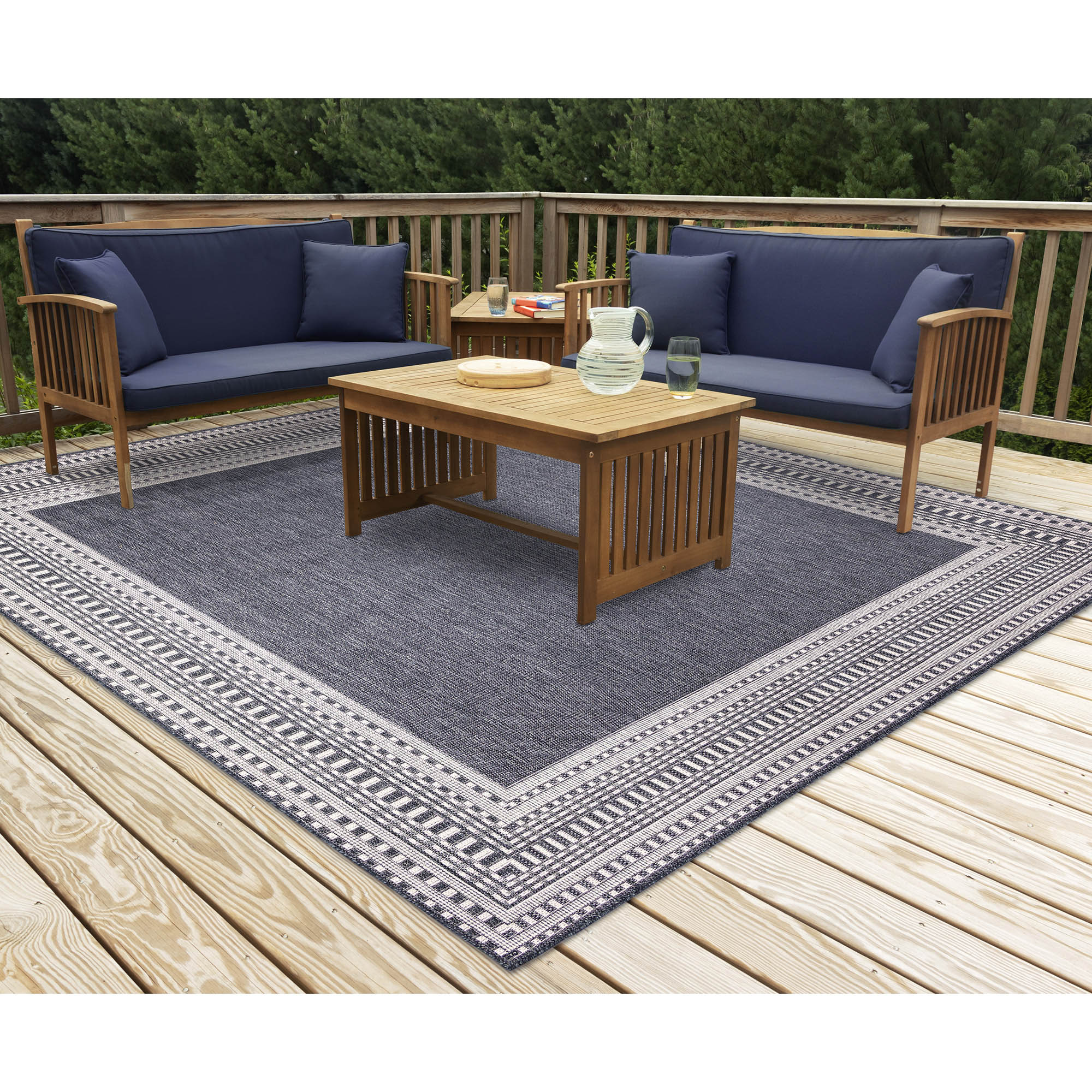 Liora Manne MAUR8822806 Malibu 2 x 8 (ft) Loomed Polypropylene Green Rectangular Indoor/Outdoor Border Runner rug