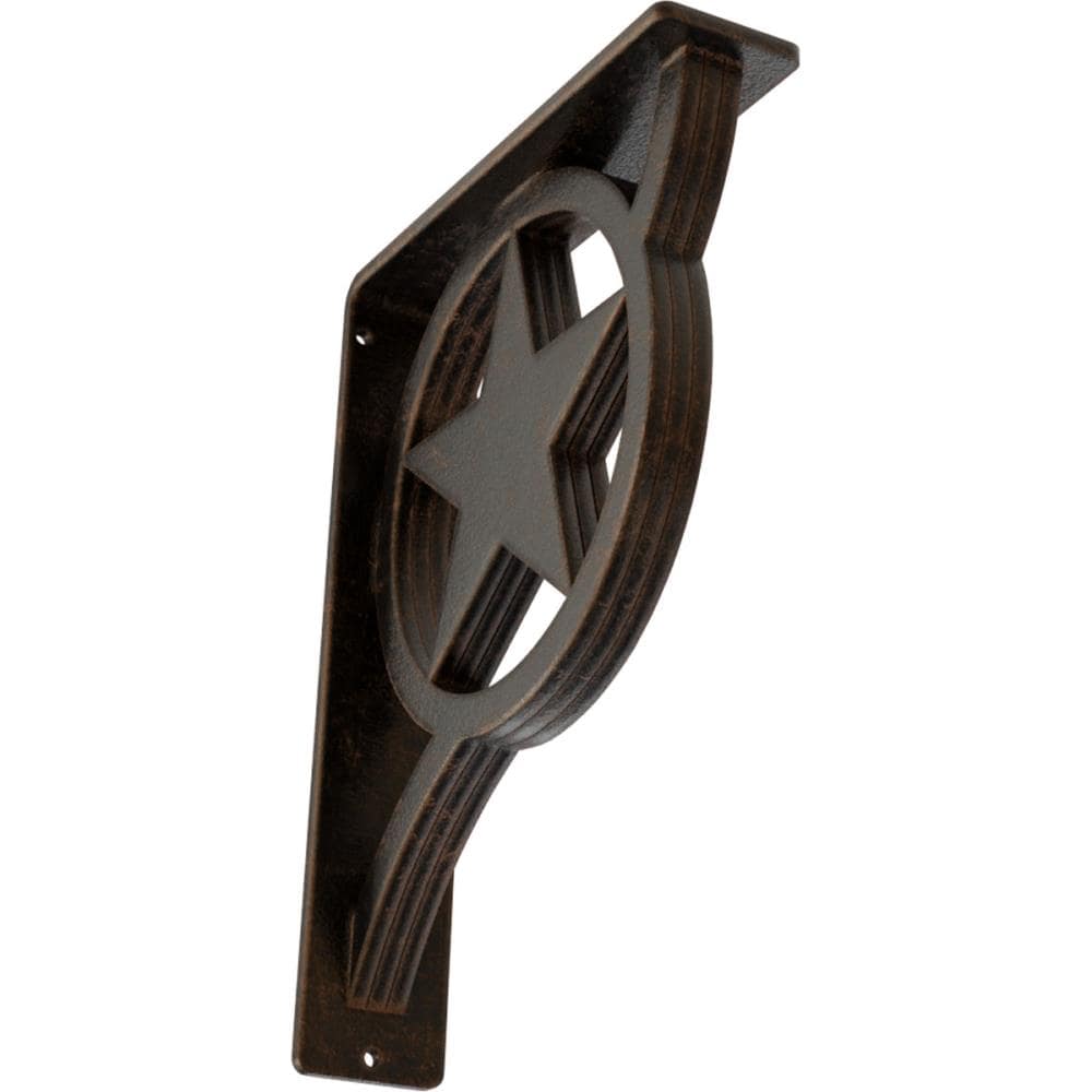 Ekena Millwork BKTM02X07X10TAUABZ Austin 7.5-in x 2-in x 10-in Antique bronze Wrought iron Mounting bracket