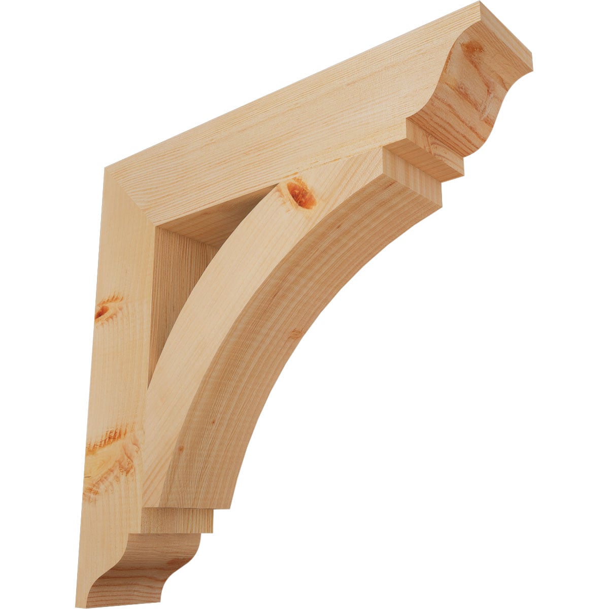 Ekena Millwork BKT04X20X20THR01SDF Thorton traditional smooth 3-1/2-in x 20-in x 20-in Douglas fir Brown Wood Standard bracket