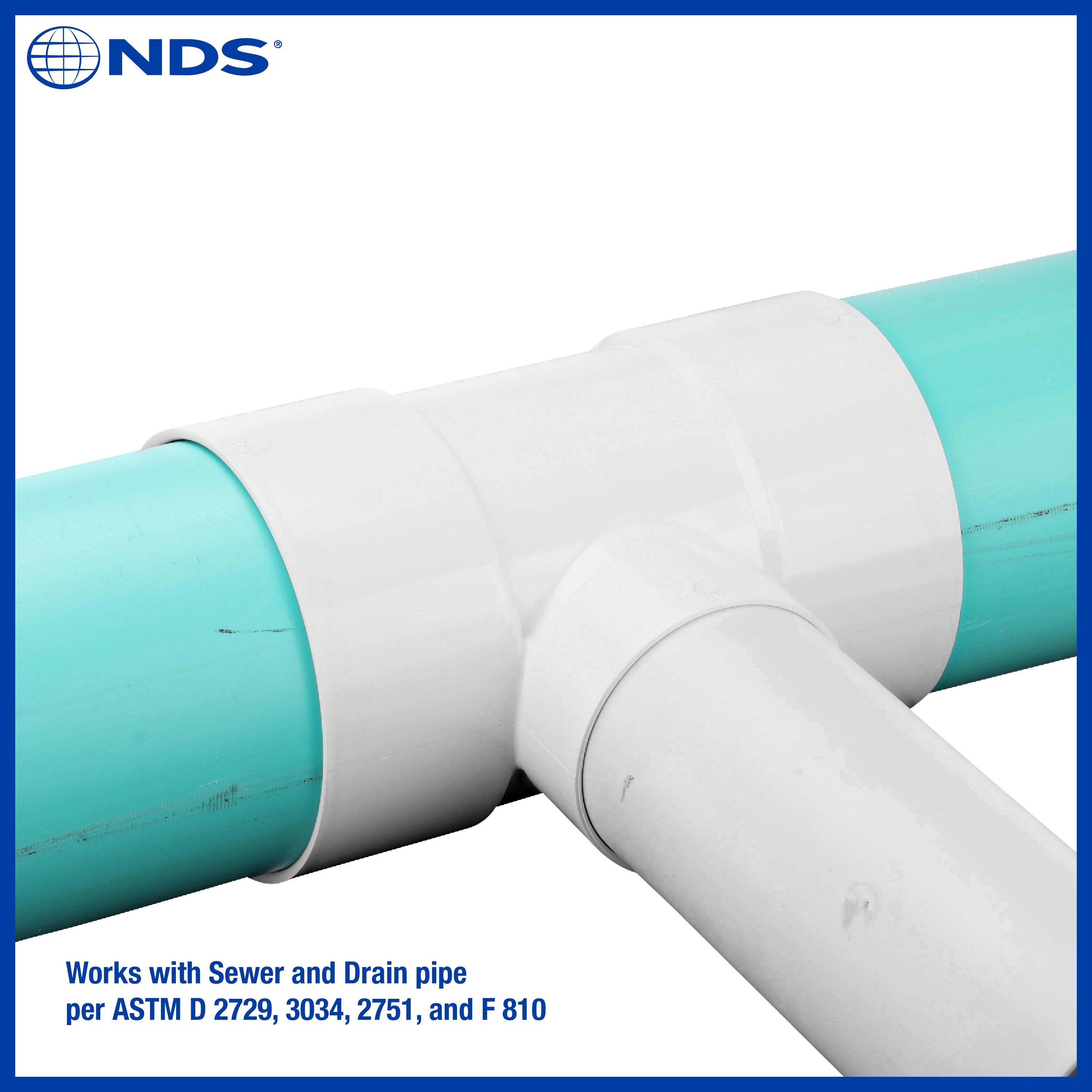 NDS PVC Sewer and Drain Tee, 6 in. Hub X Hub X 4 in. Hub in the Sewage ...