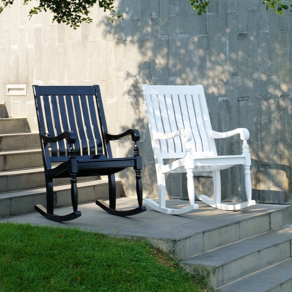 Cambridge Casual Bonn White Wood Frame Rocking Chair with No