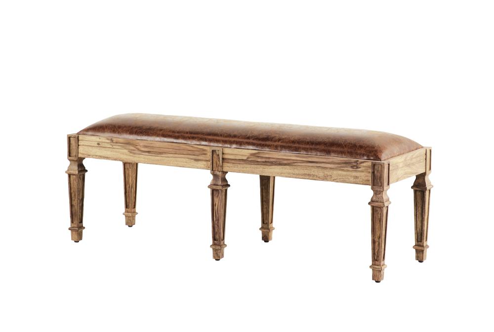 Grayson Lane 66123 Rustic Brown Accent Bench 54.0-Inches x 17.5-Inches x 20.5-Inches