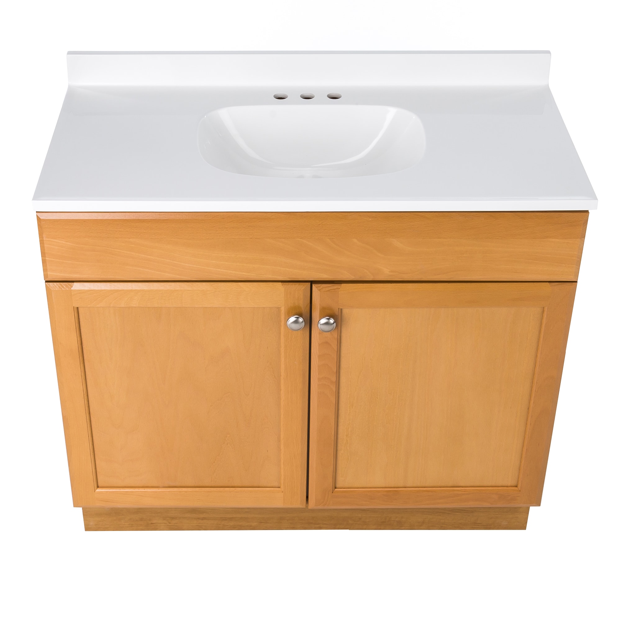 Project Source White 36-in White Undermount Single Sink Bathroom Vanity with White Cultured Marble Top