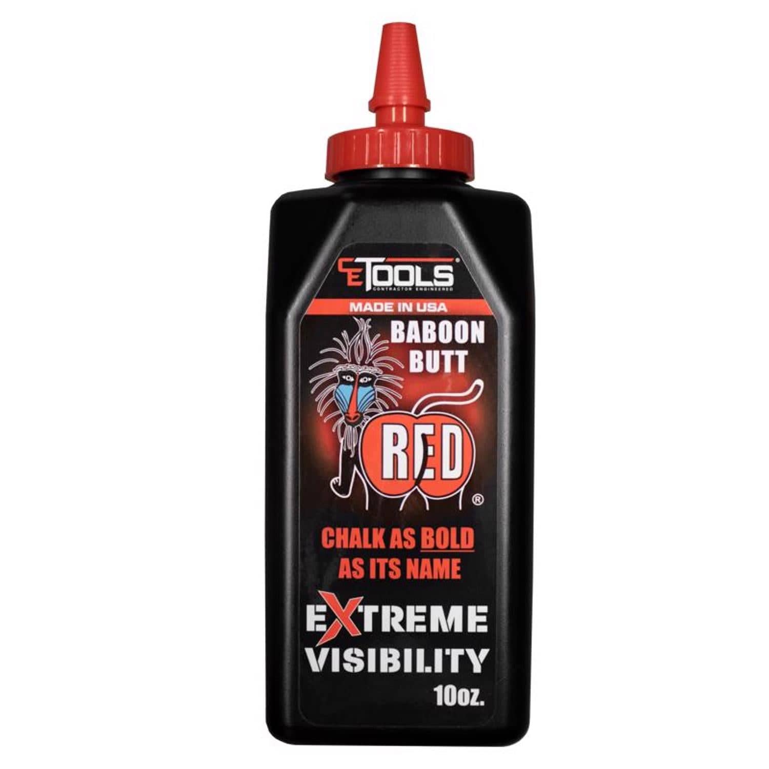CE Tools  10 oz Semi Permanent Extreme Visibility Marking Chalk Baboon Butt Red 1 pk