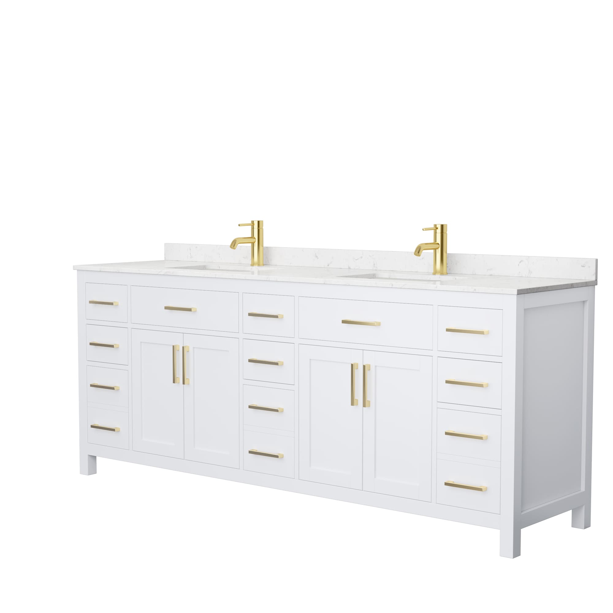 Wyndham Collection Beckett 84-in White Undermount Double Sink Bathroom ...