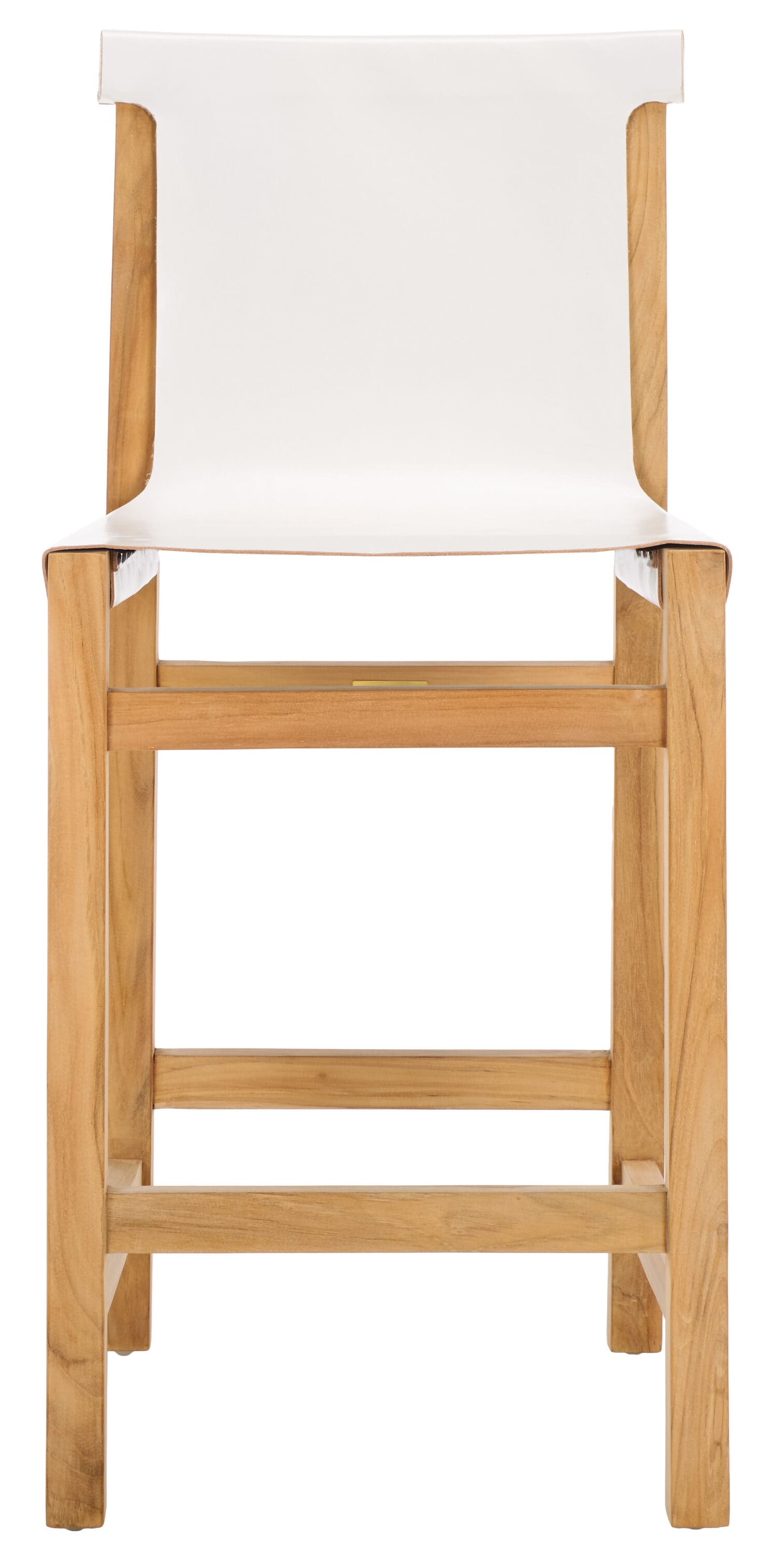 Safavieh BST1202B White/Natural 26.18-in H Counter height Square seat Wood Bar Stool and Back