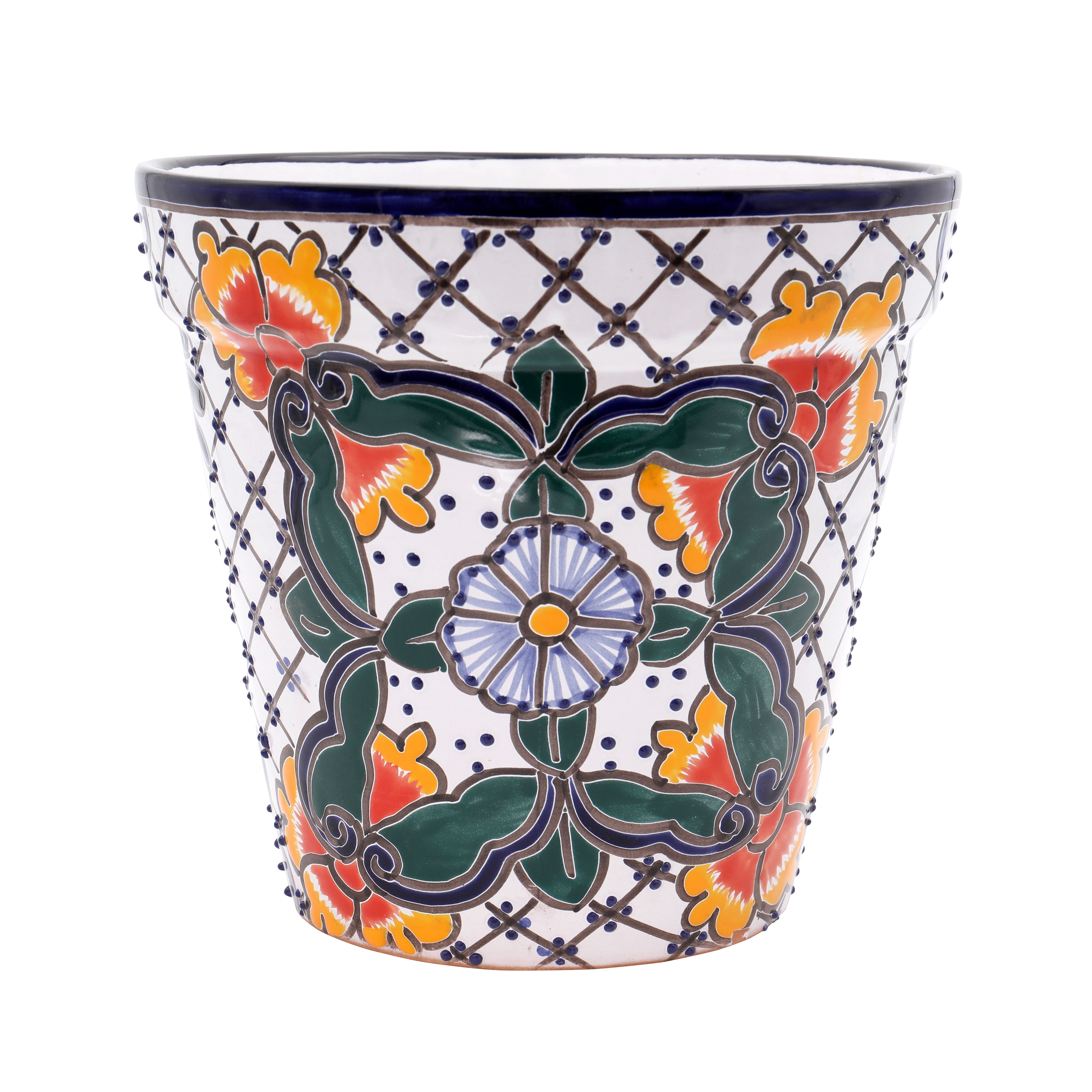 Evergreen 2CG808 8.0-in W Small Multiple colors/finishes Ceramic Indoor/Outdoor Planter with Drainage Holes