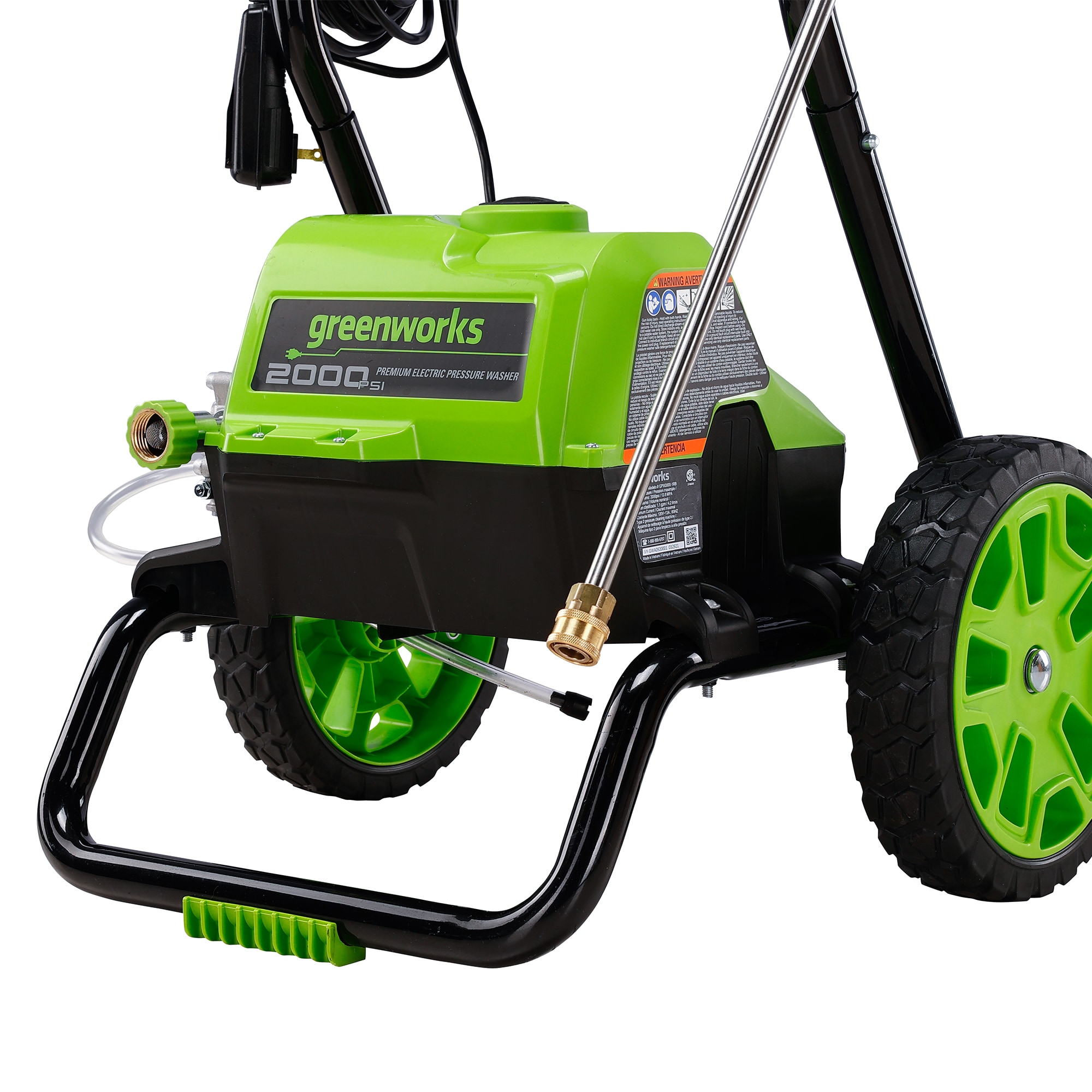 Greenworks 2000 Max PSI @ 1.1 GPM (13 Amp) Electric Pressure Washer  GPW2000-1RG + Greenworks Surface Cleaner Universal Pressure Washer  Attachment