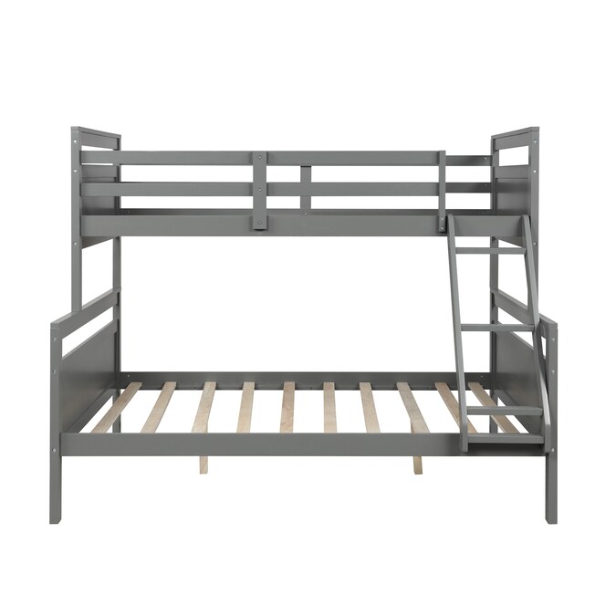 Casainc Twin Over Full Bunk Bed Gray, Gray Bunk Beds Twin Over Full