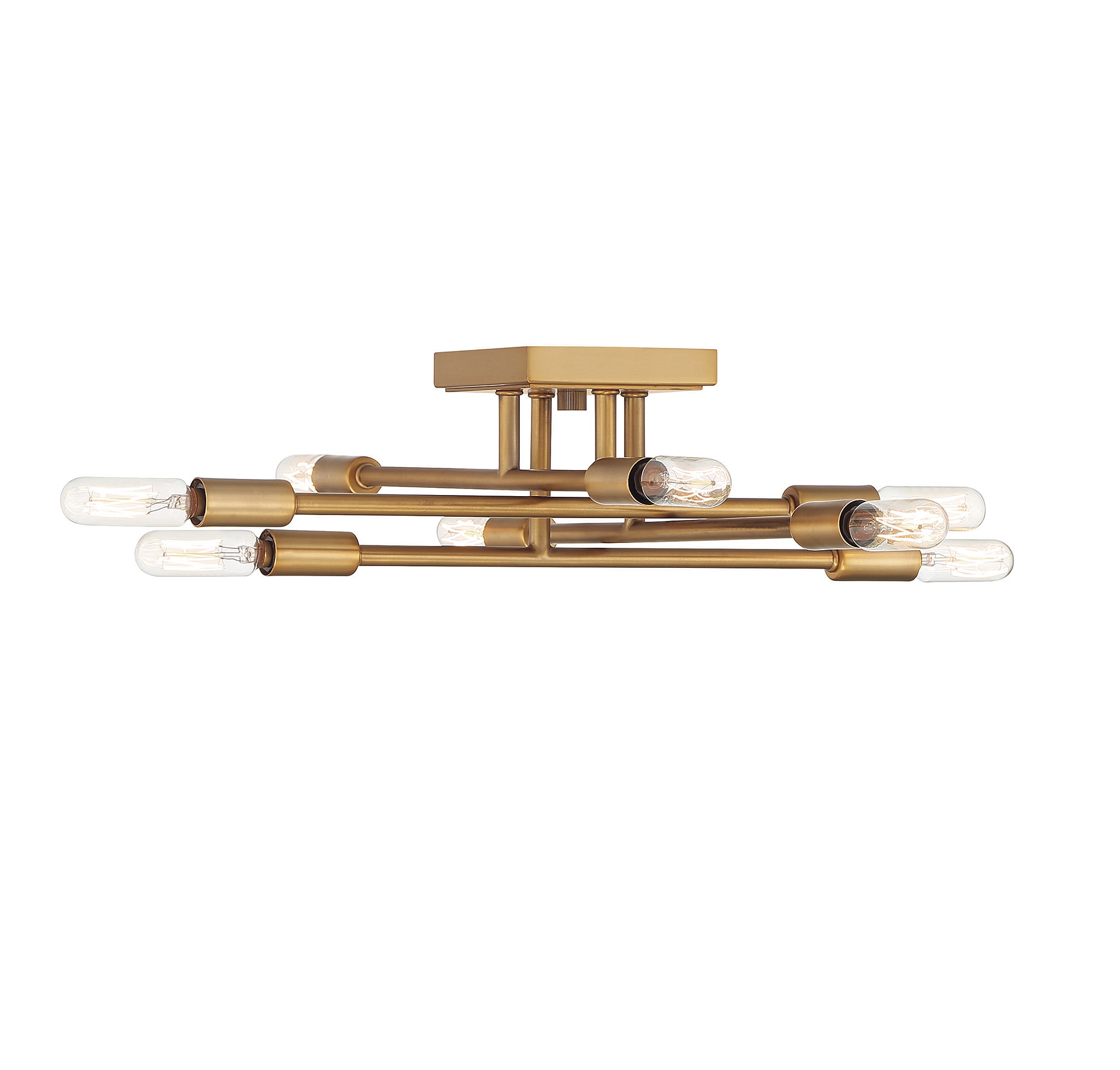 Savoy House 6-7003-8-322 Lyrique 8 -Light 19.5-in Brushed Brass Semi Flush Mount Light